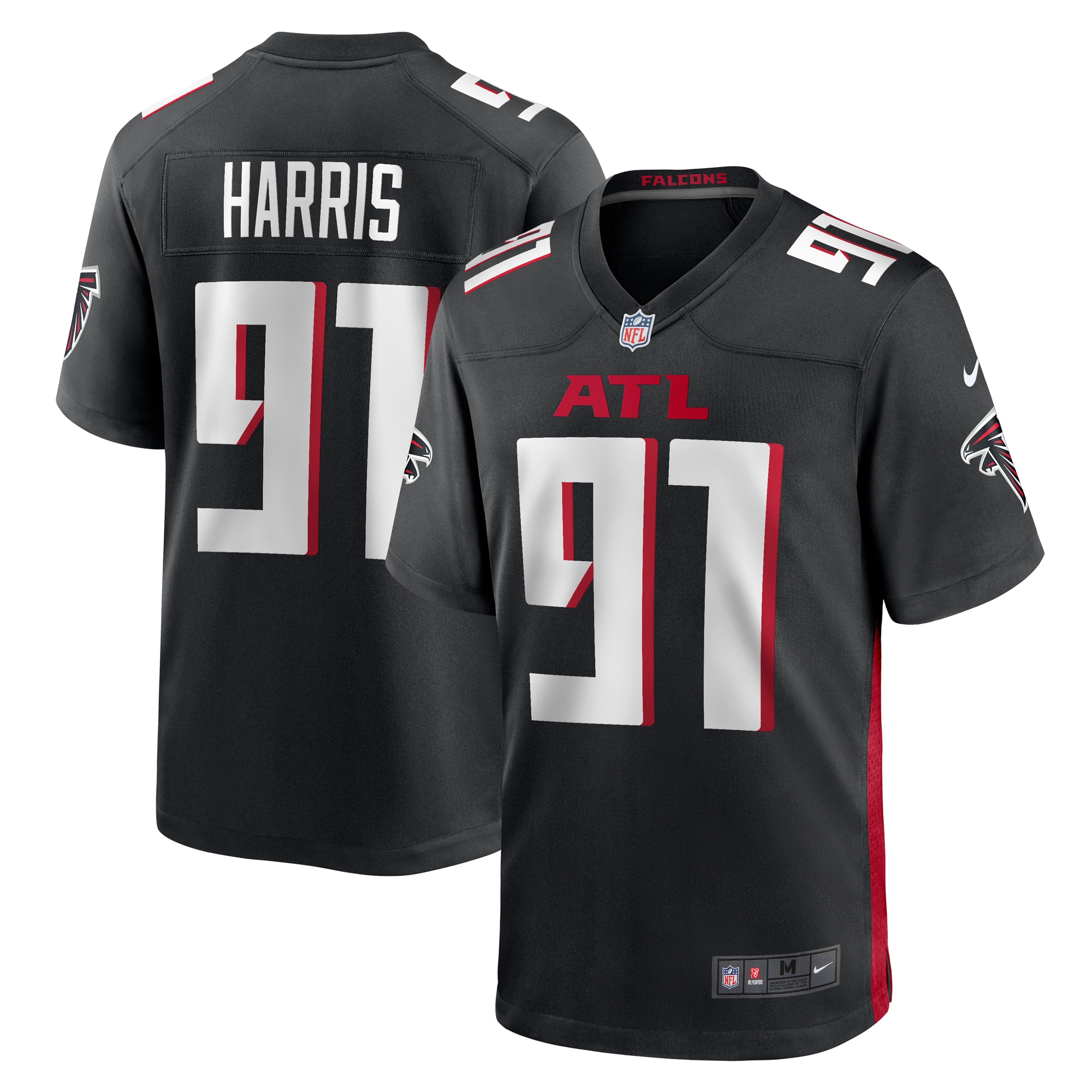 Demone Harris Atlanta Falcons  Game Jersey -  Black