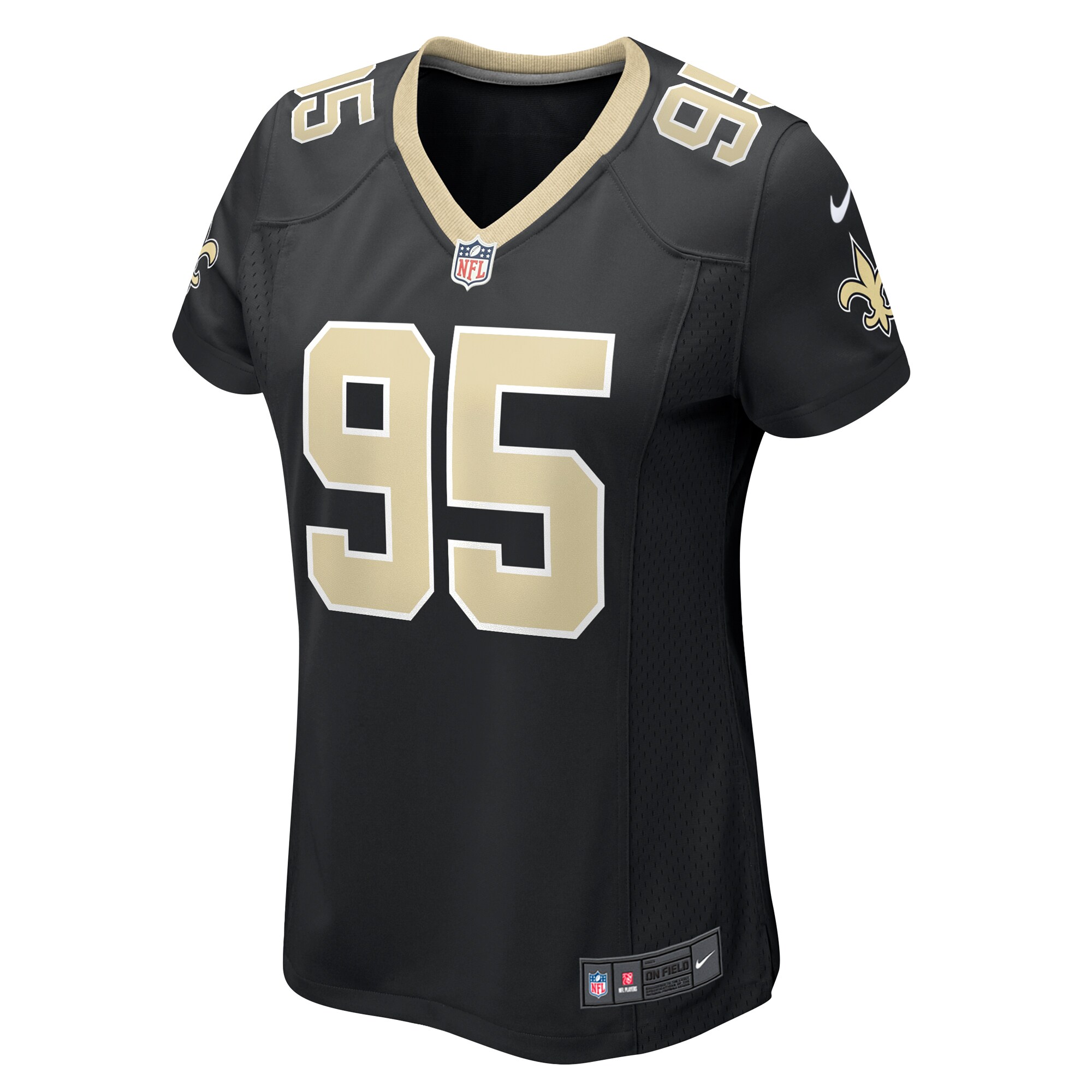 Jack Heflin New Orleans Saints Women's Team Game Jersey -  Black