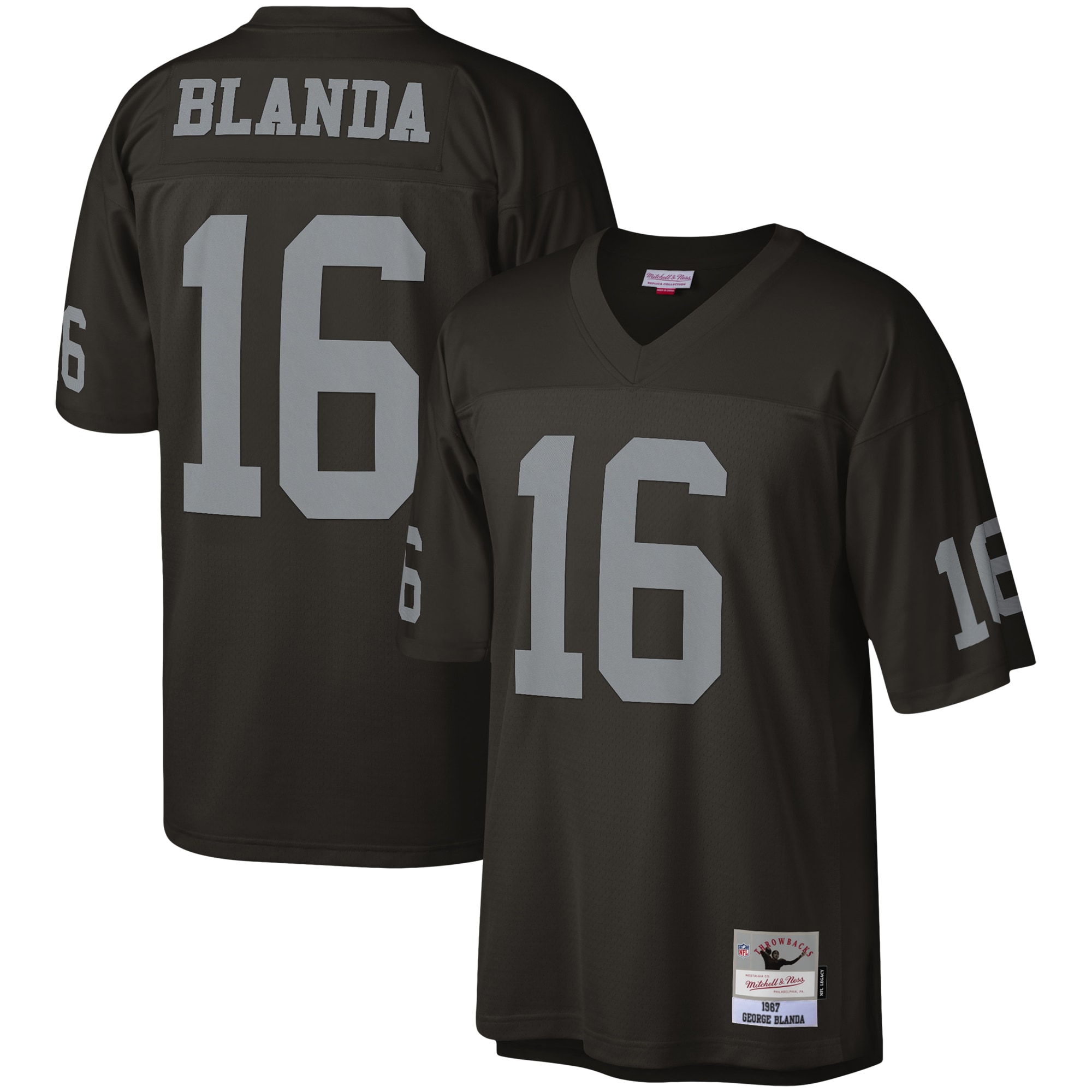 George Blanda Las Vegas Raiders  1967 Legacy Replica Jersey - Black