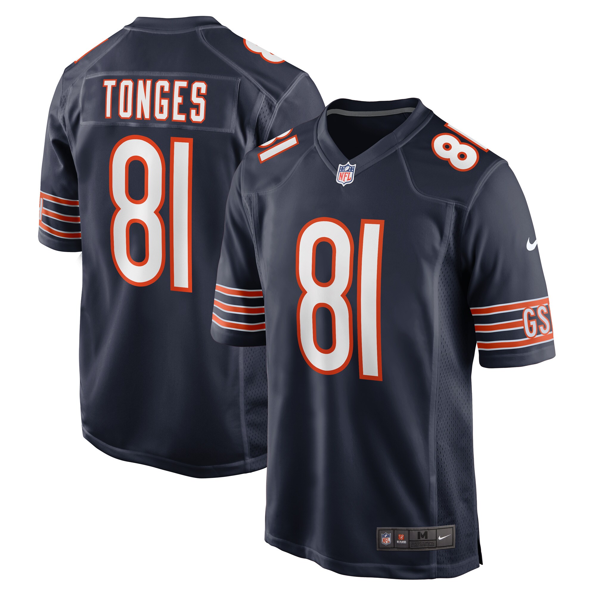 Jake Tonges Chicago Bears  Game Player Jersey - Navy