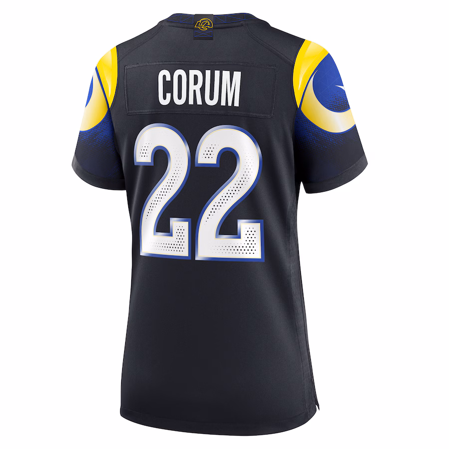 Blake Corum #22 Los Angeles Rams Women's 2025 Rivalries Collection Game Jersey - Midnight Blue