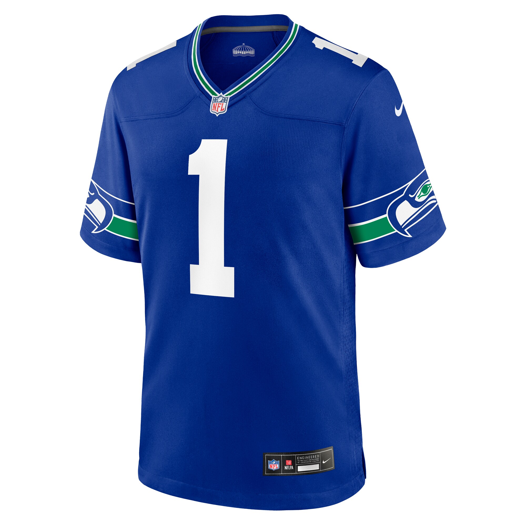 Warren Moon Seattle Seahawks Throwback Retired Player Game Jersey - Royal