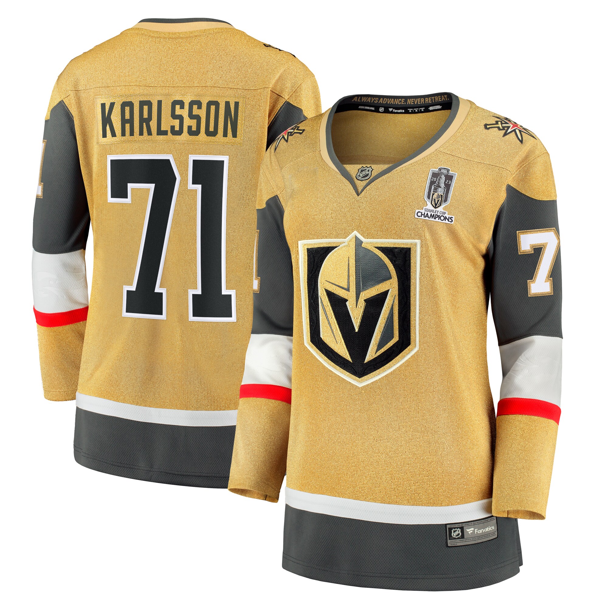 William Karlsson Vegas Golden Knights Women's 2023 Stanley Cup Champions Home Breakaway Player Jersey - Gold