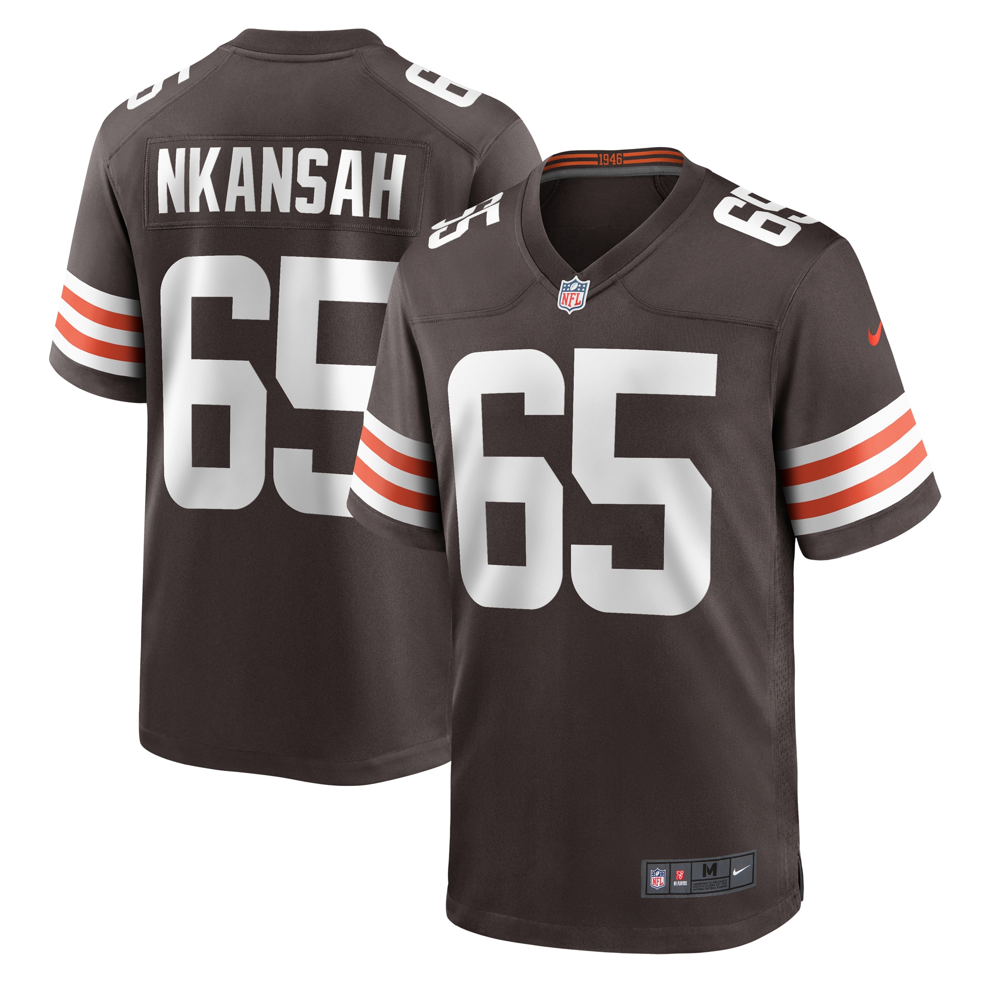 Elijah Nkansah Cleveland Browns  Game Player Jersey - Brown