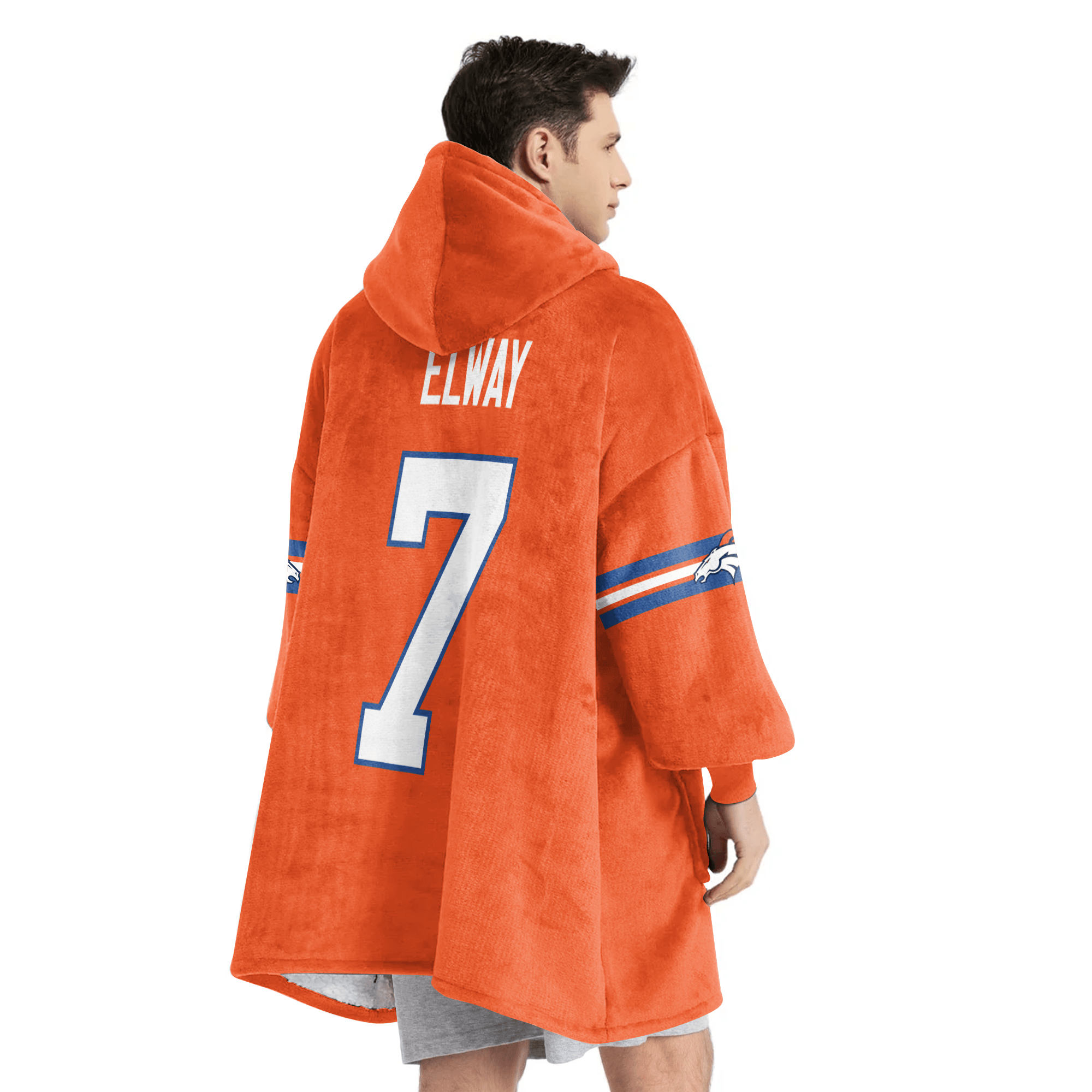 Adult J.E 7 Denver Football Unisex Blanket Hoodie