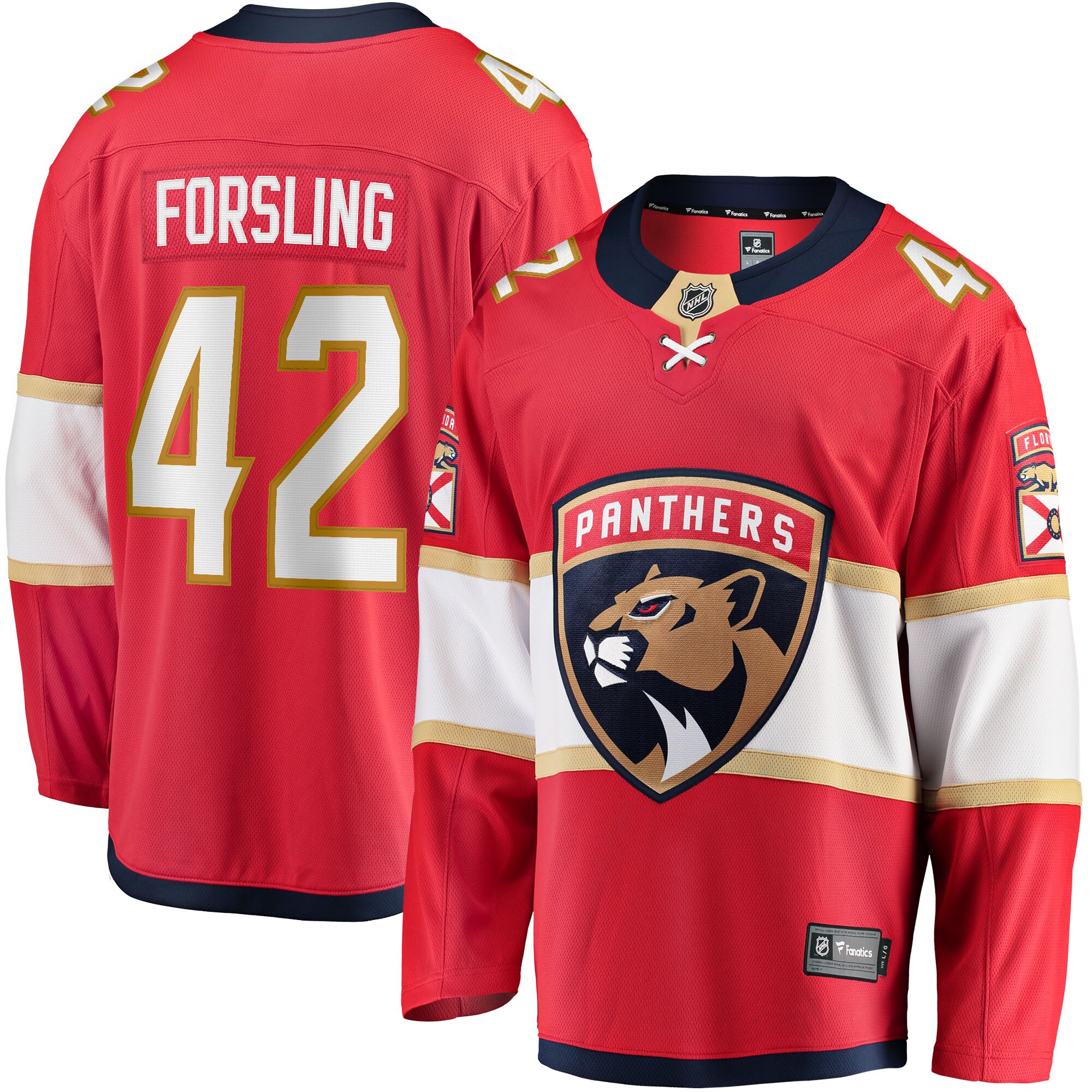 Gustav Forsling Florida Panthers Home Breakaway Player Jersey - Red