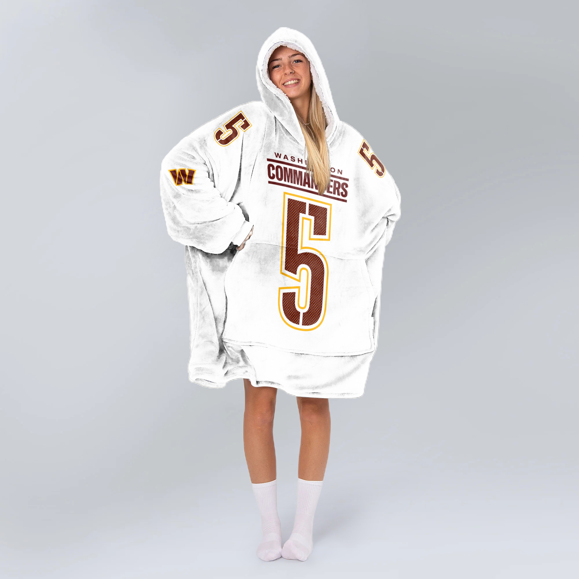 Adult J.D 5 Washington Football Unisex Blanket Hoodie