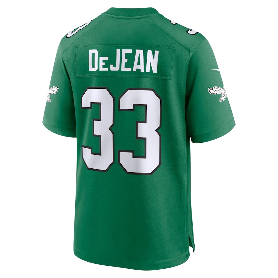 Men's #33 Cooper DeJean Kelly Green Super Bowl LIX 2nd Alternate Game Jersey