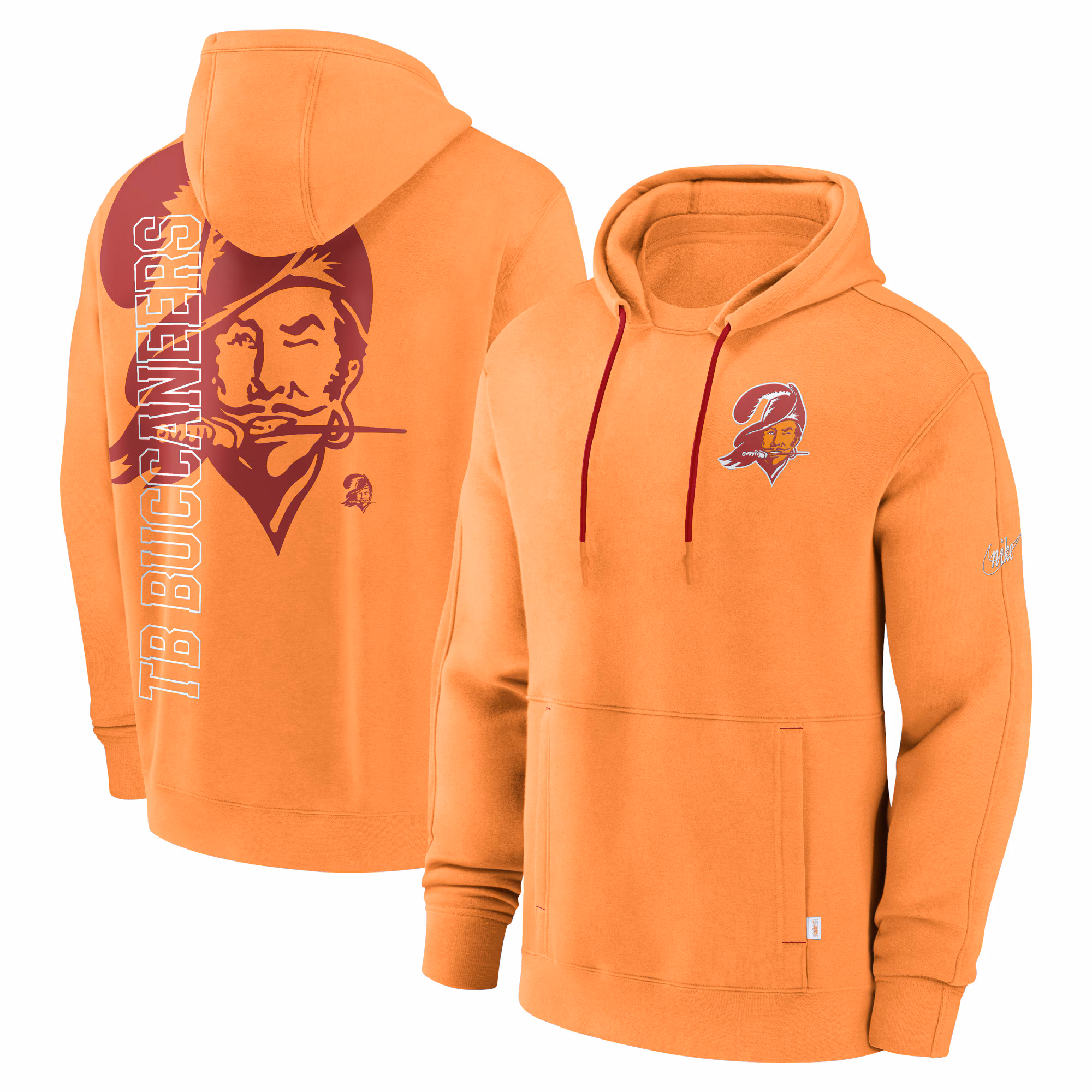 Tampa Bay Buccaneers Throwback Layered Logo Statement Pullover Hoodie - Orange