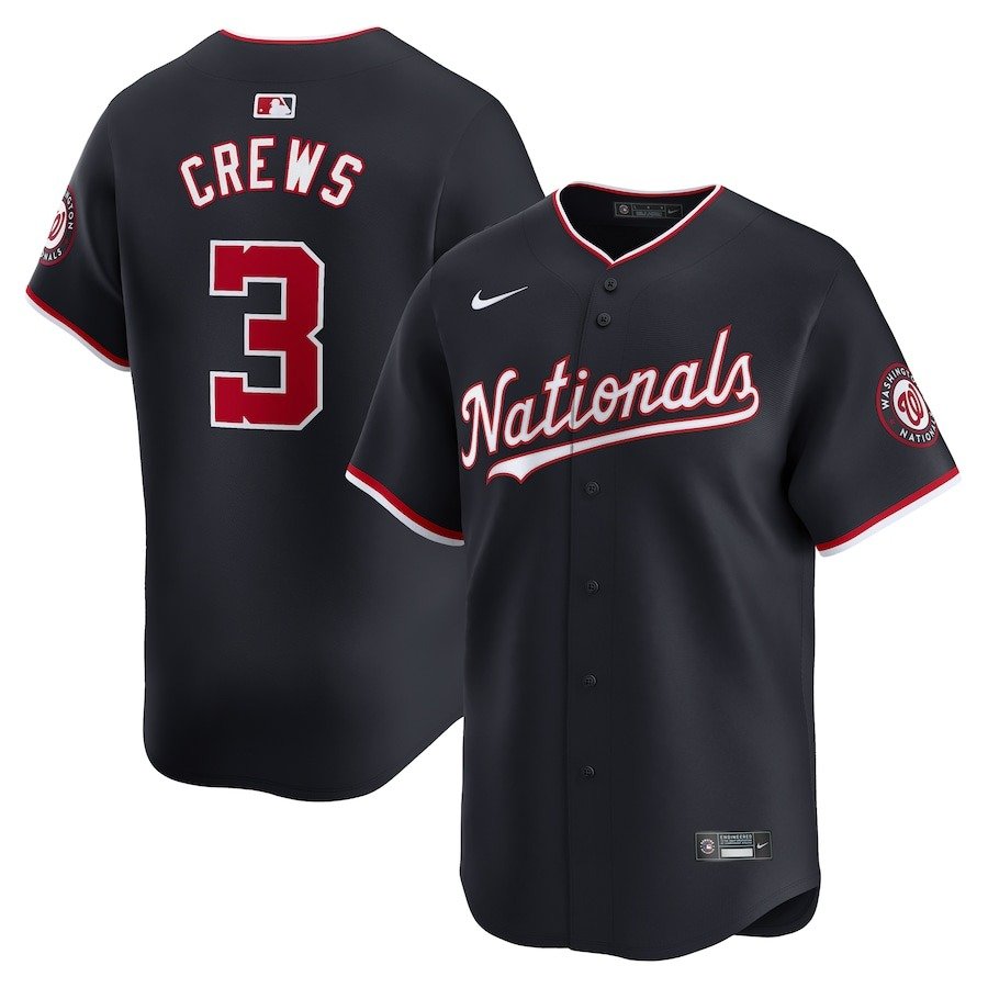 Men's Washington Nationals Dylan Crews #3  Navy Alternate Limited Player Jersey