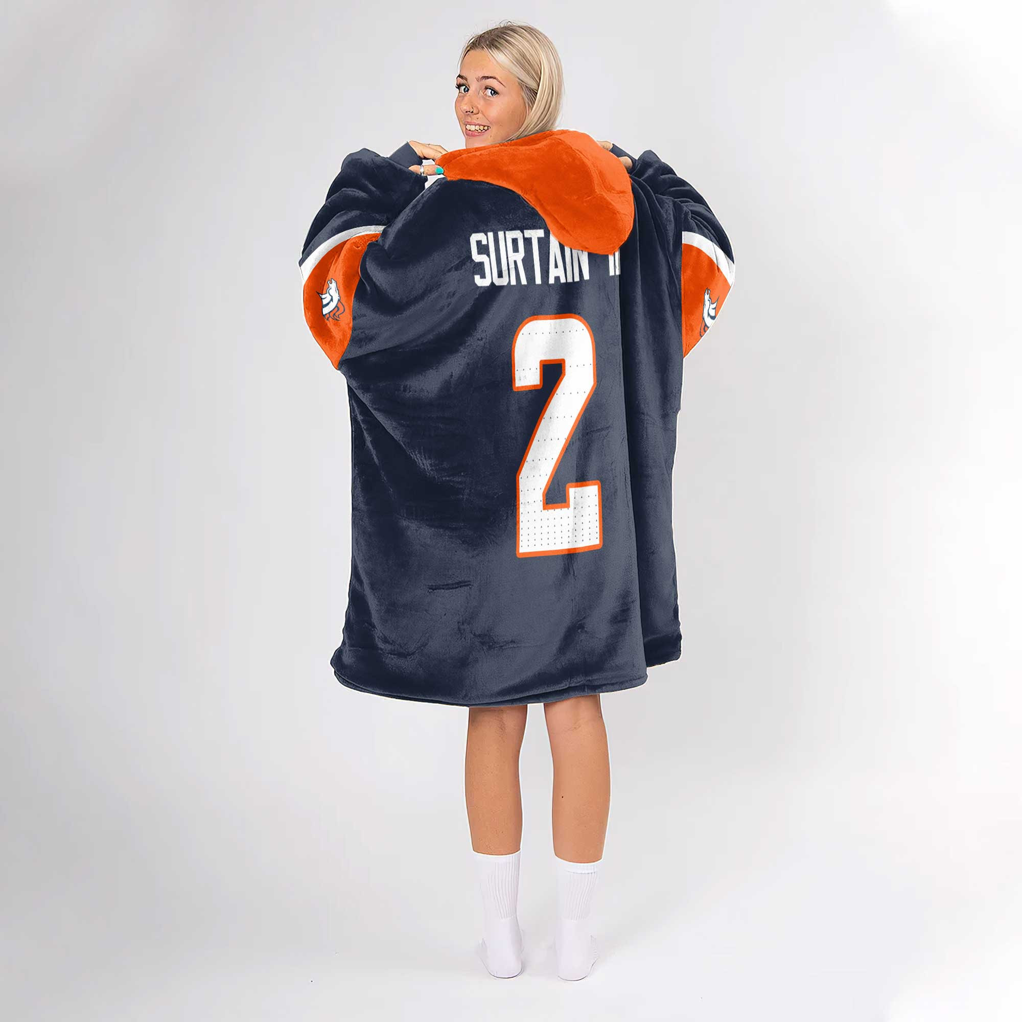Adult P.S 2 Captain Denver Football Unisex Blanket Hoodie