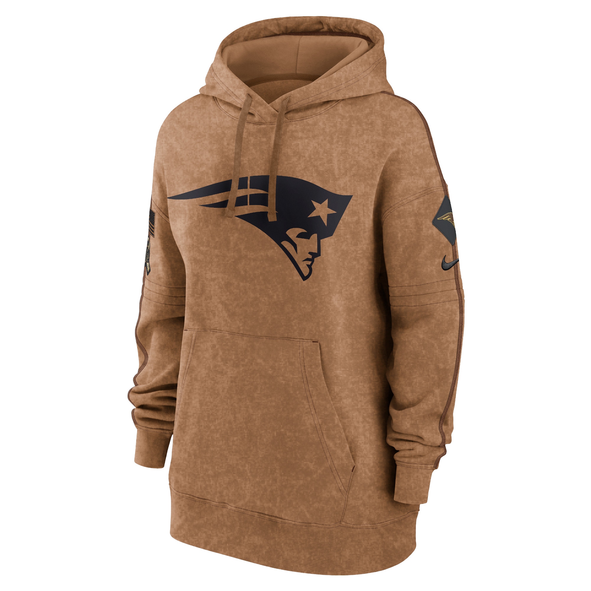 New England Patriots  Women's 2023 Salute to Service Pullover Hoodie - Brown