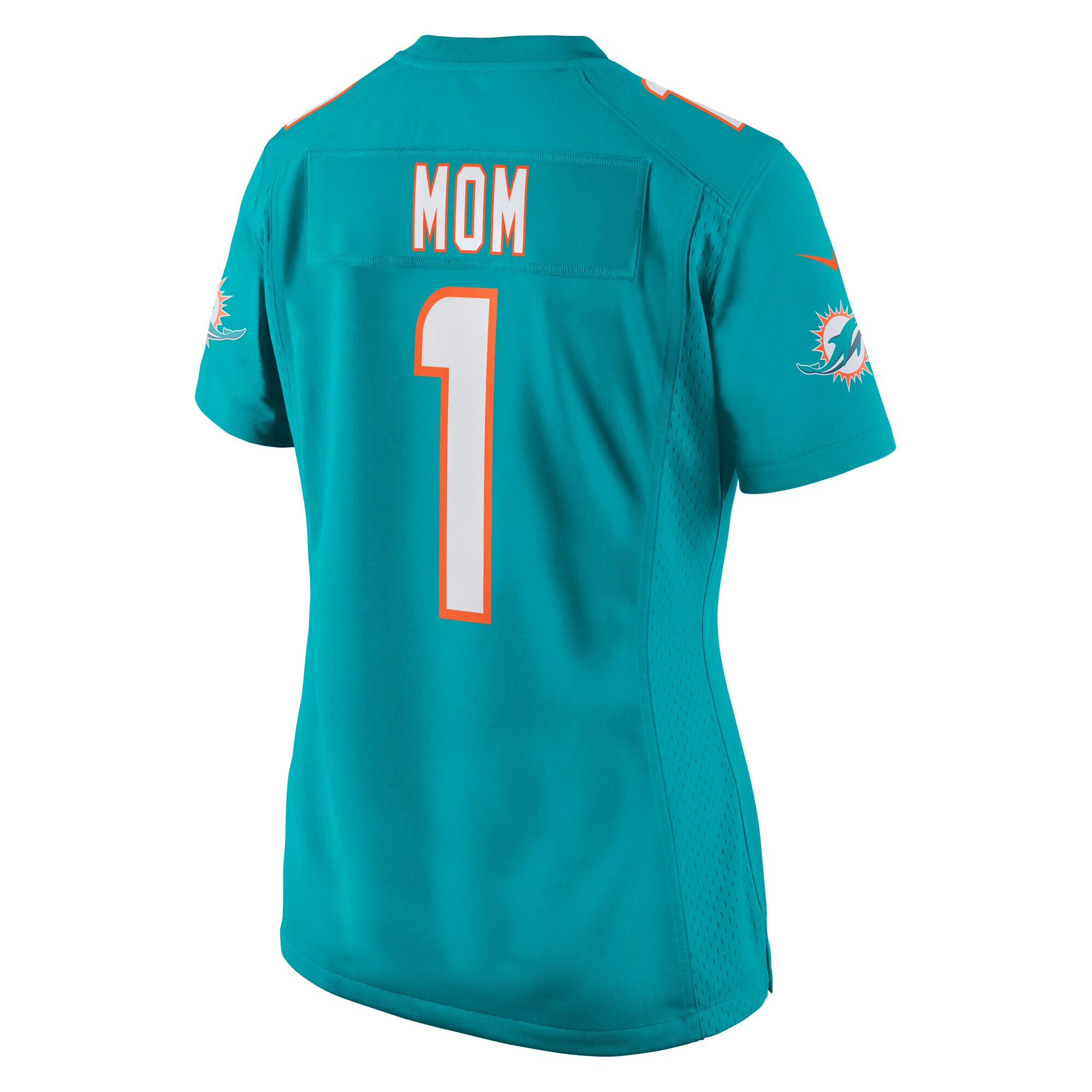 Number 1 Mom Miami Dolphins Women's Game Jersey - Aqua