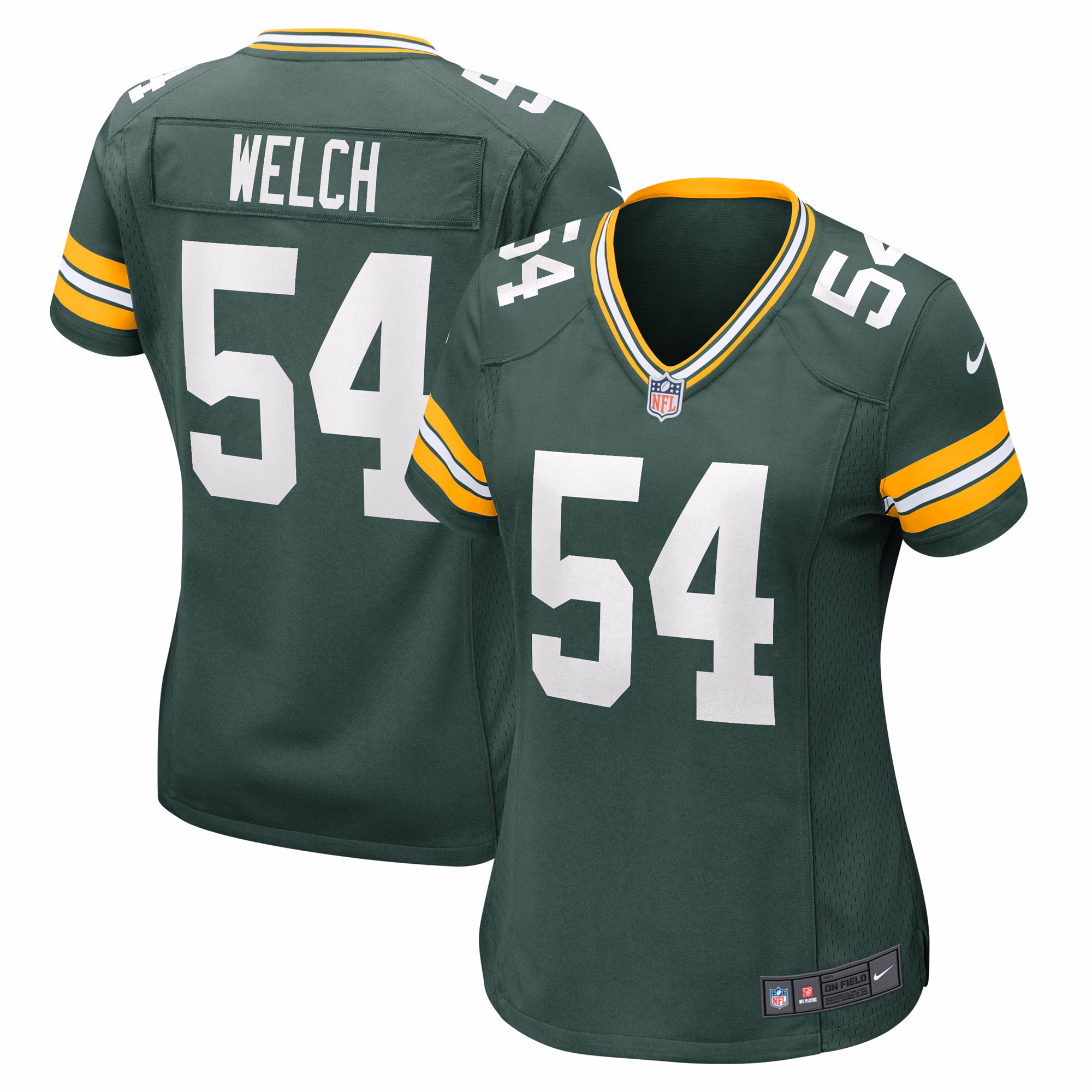 Kristian Welch Green Bay Packers Women's Team Game Jersey -  Green