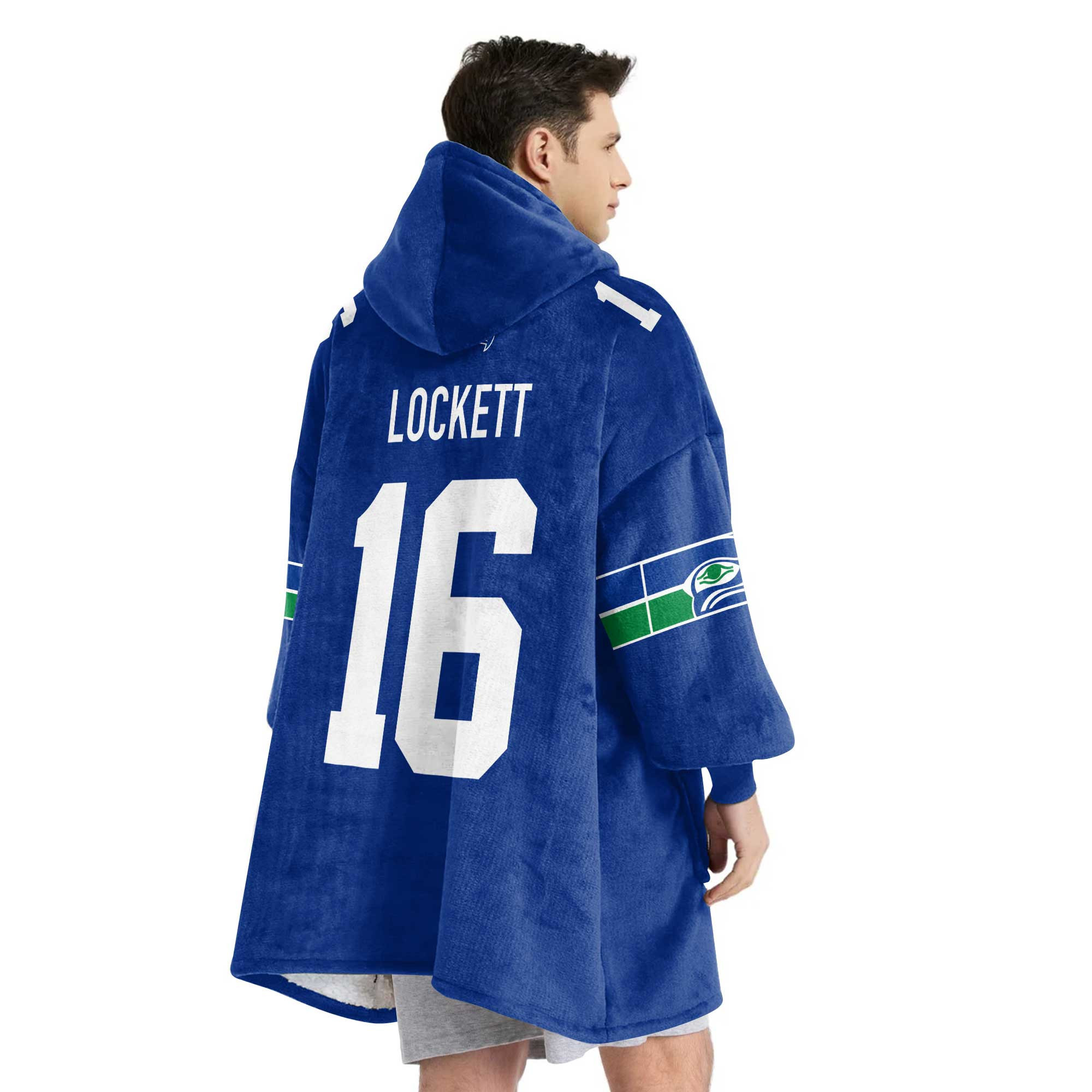 Adult 16 Seattle Football Unisex Blanket Hoodie