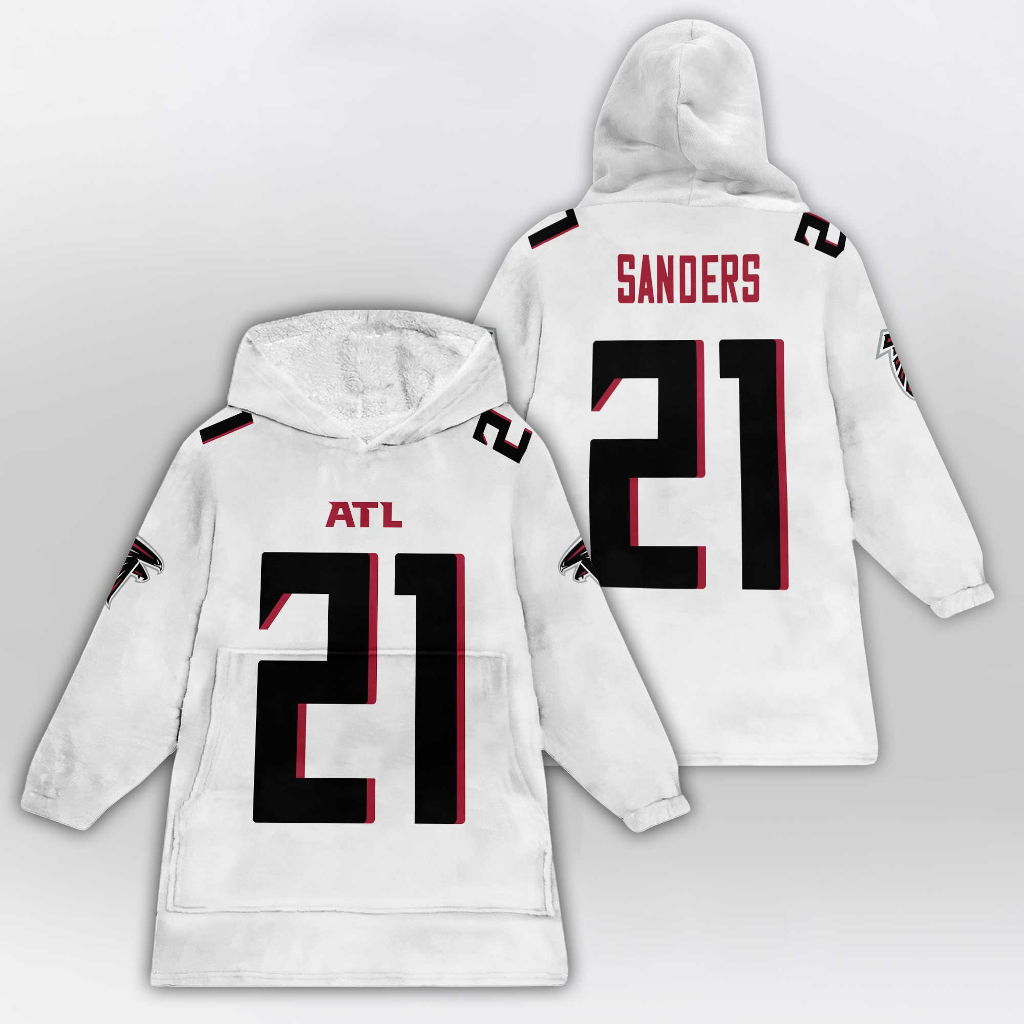 Adult 21 Atlanta Football Unisex Blanket Hoodie