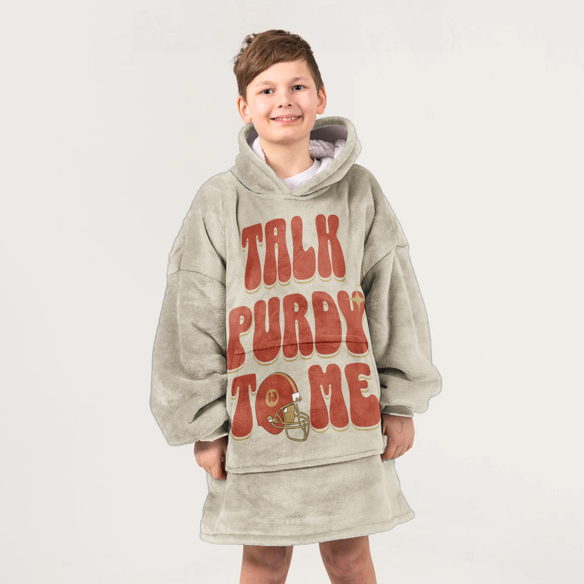 Adult Talk Purdy To Me 13 San Francisco 49ers Football Unisex Blanket Hoodie