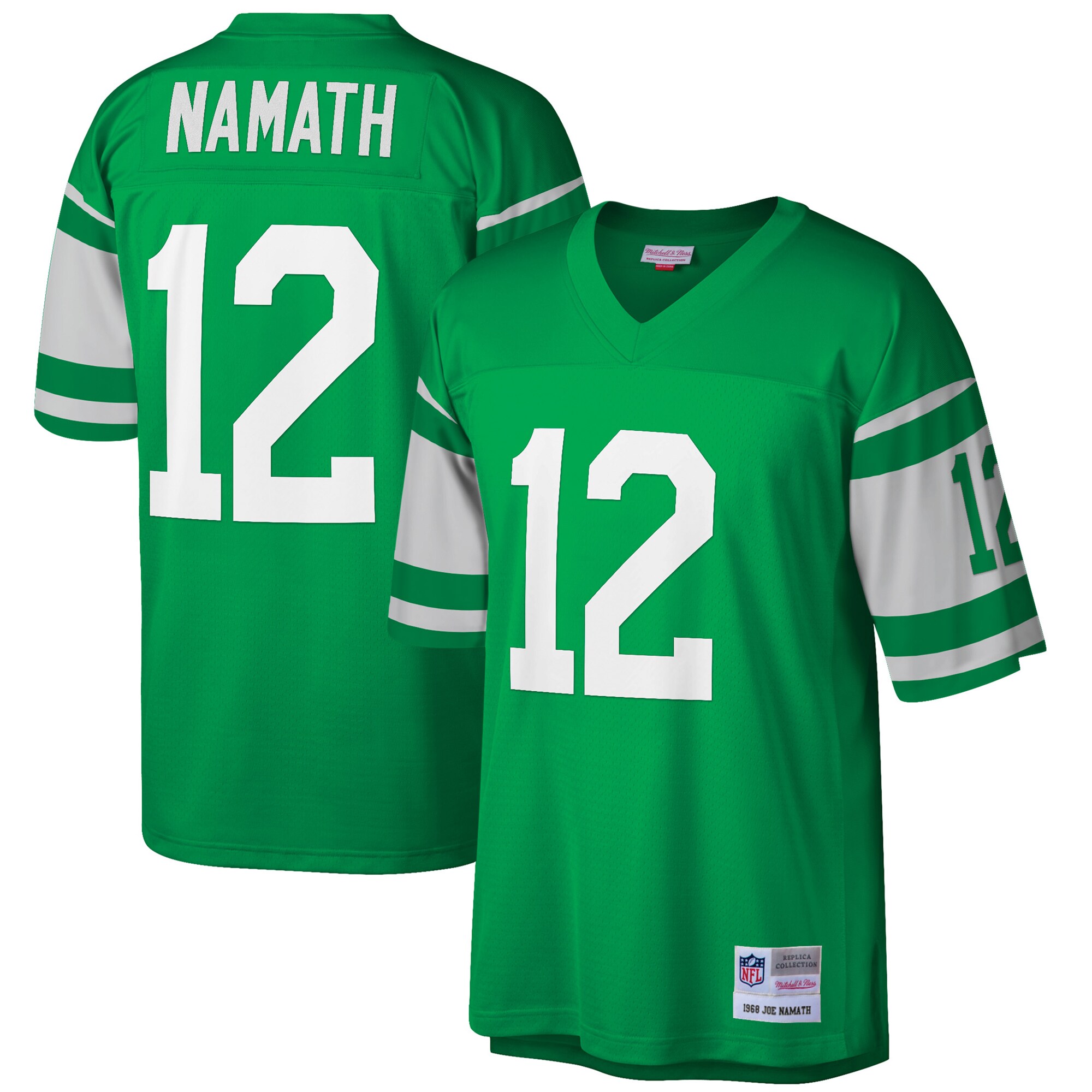 Joe Namath New York Jets  Big & Tall 1968 Retired Player Replica Jersey - Green