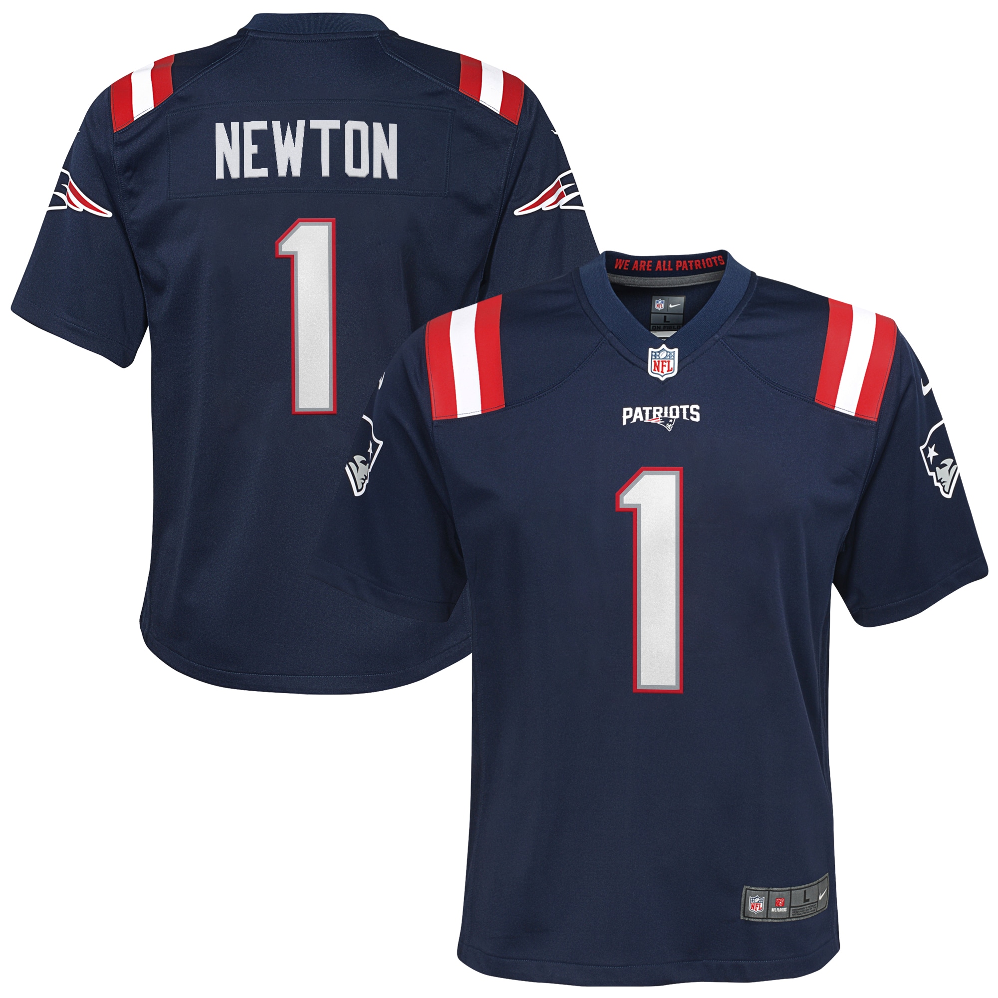 Cam Newton New England Patriots  Youth Game Jersey - Navy
