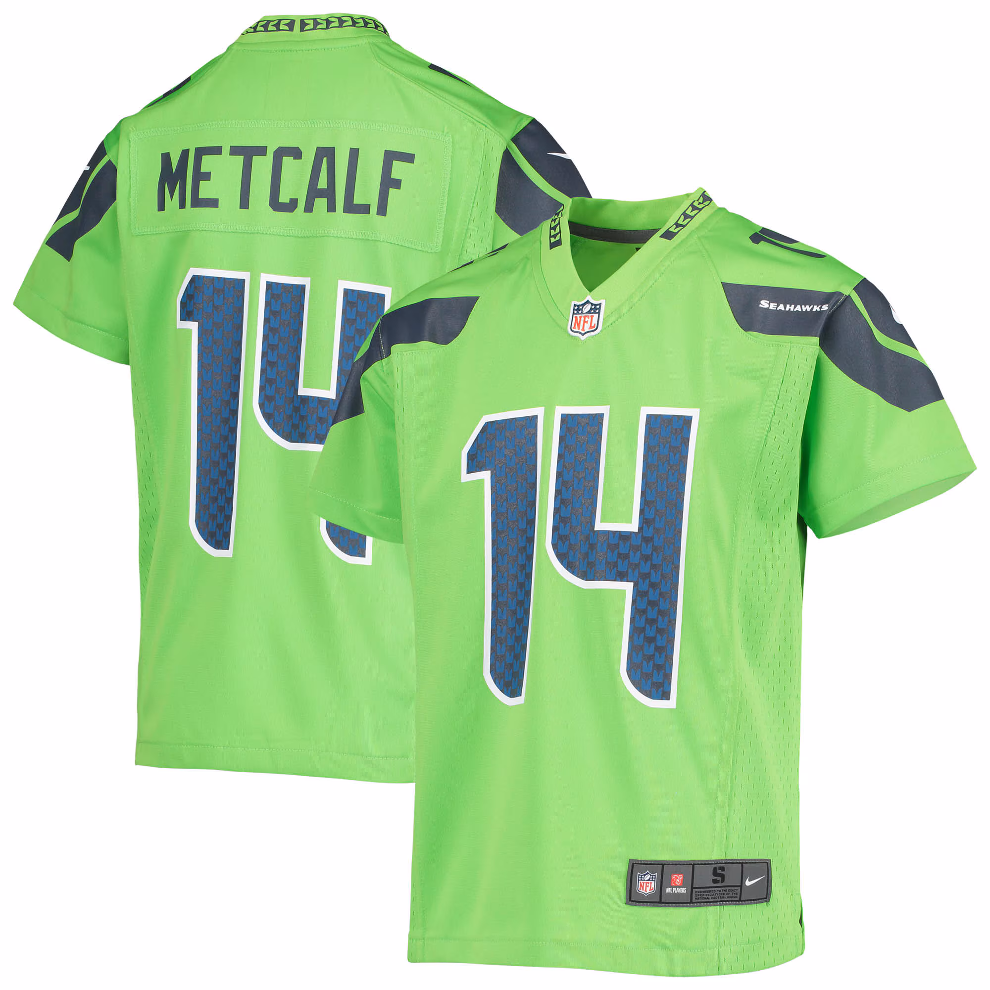 DK Metcalf Seattle Seahawks Youth Game Jersey - Neon Green
