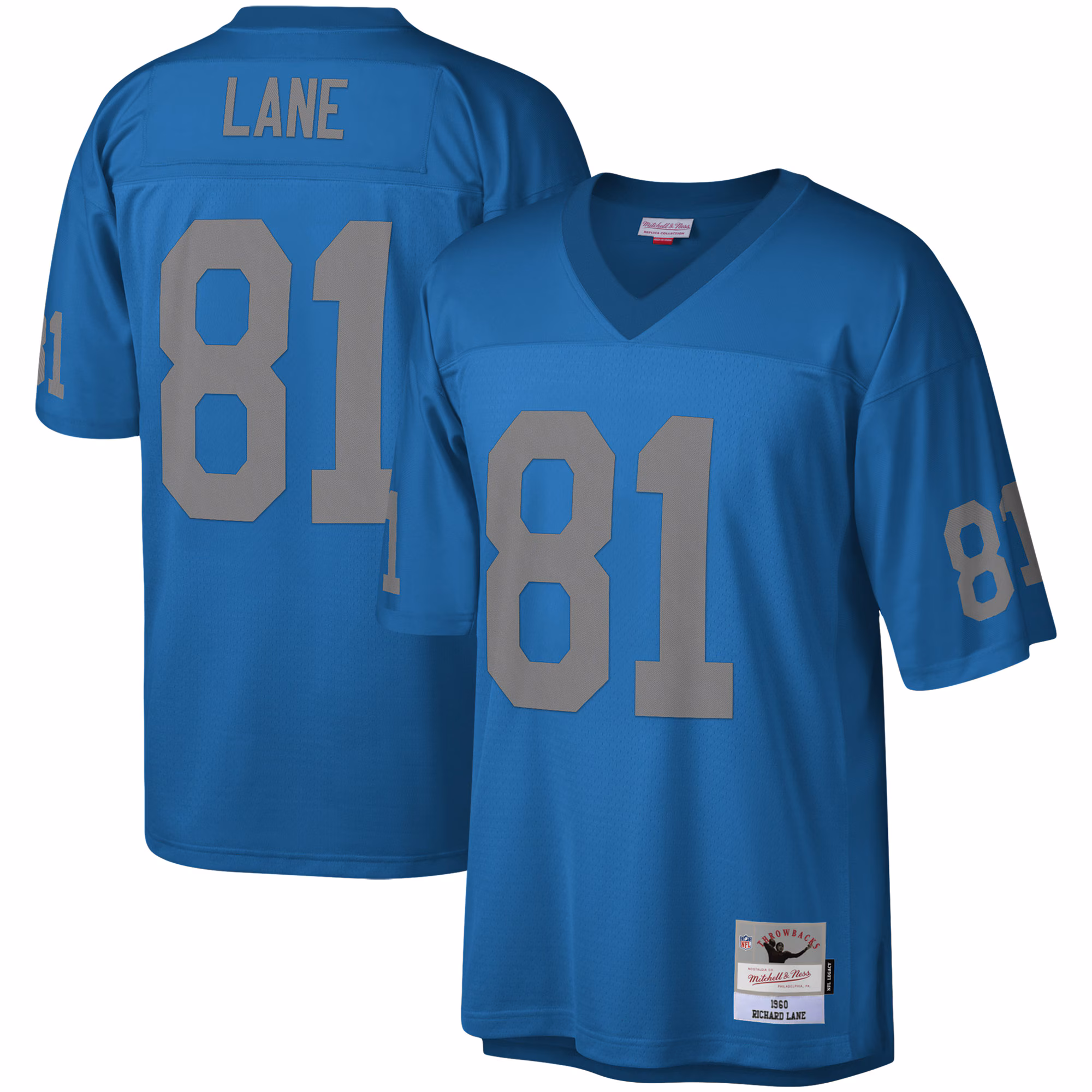 Richard Lane Detroit Lions Legacy Replica Jersey - Blue