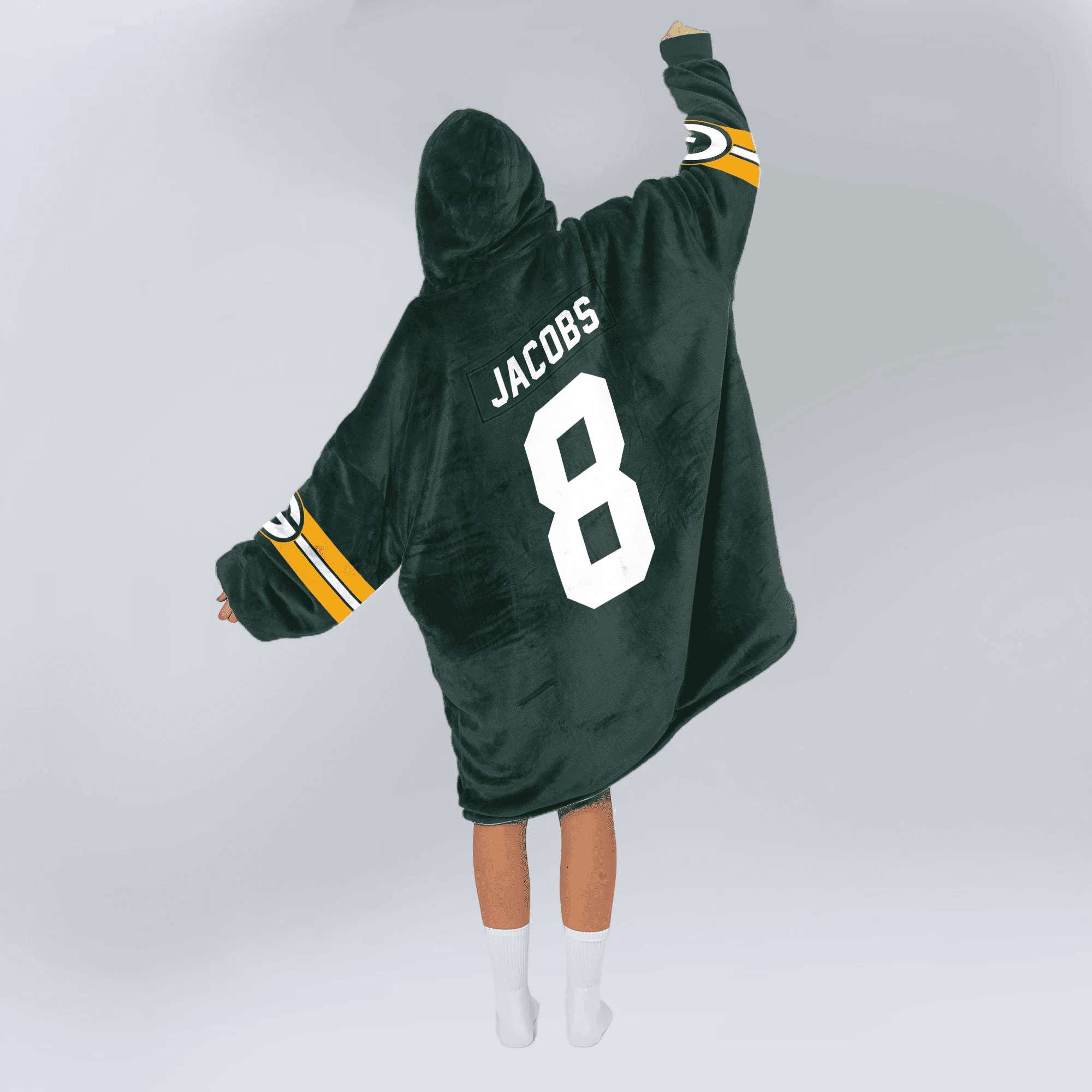 Adult 8 Green Bay Football Unisex Blanket Hoodie