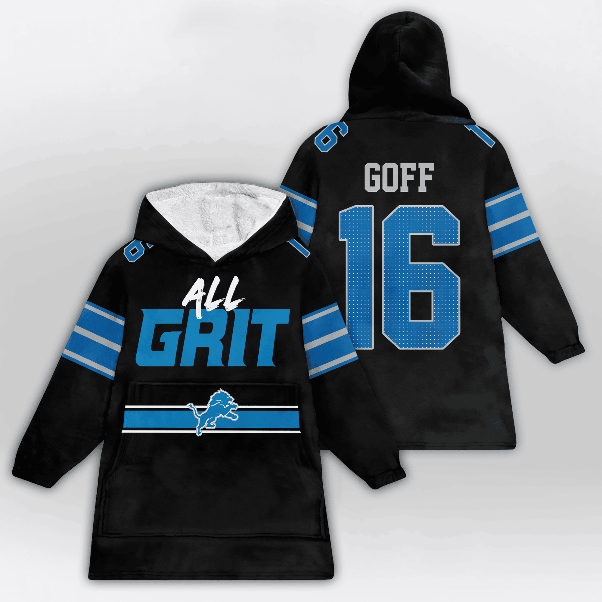 Kid All Grit J.G 16 Detroit Football Unisex Blanket Hoodie