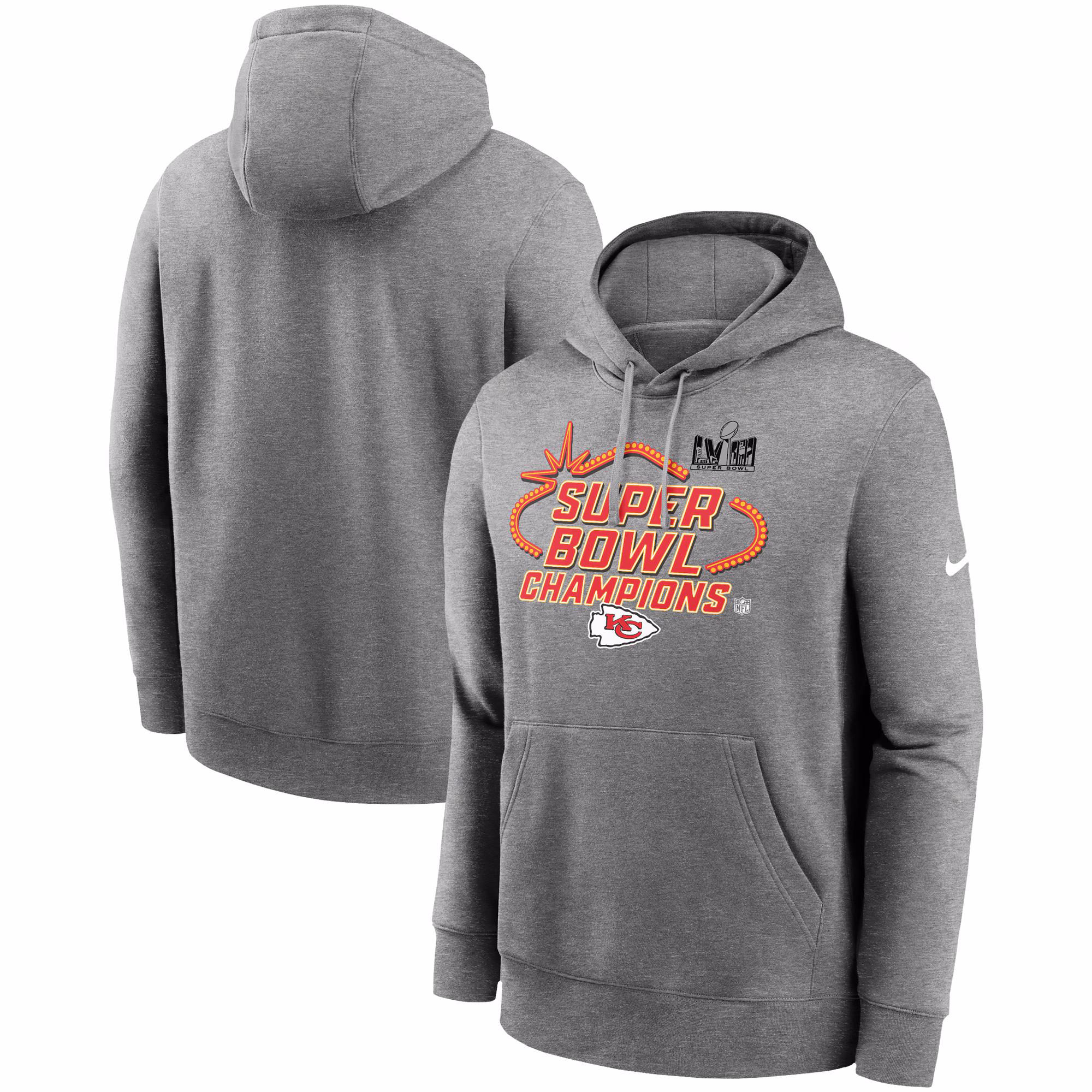 Kansas City Chiefs Super Bowl LVIII Champions Locker Room Trophy Collection Club Pullover Hoodie - Heather Gray