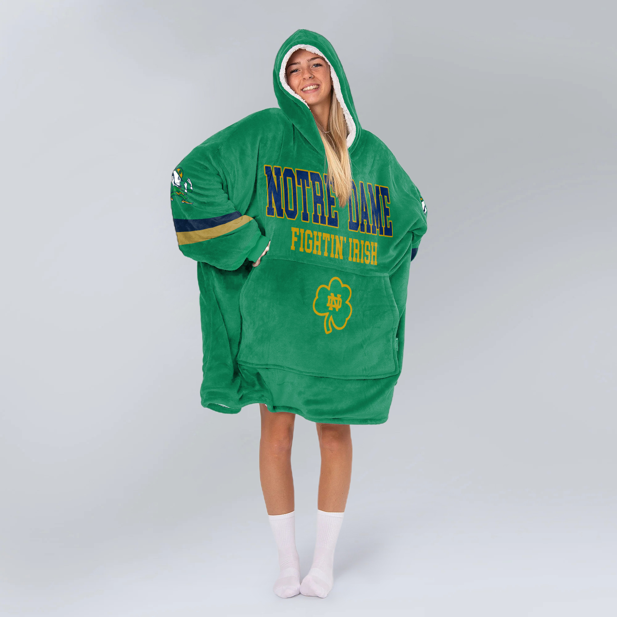 Adult Notre Dame Football Unisex Blanket Hoodie