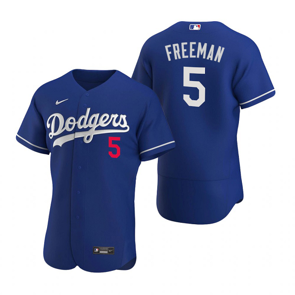 Men's Los Angeles Dodgers #5 Freddie Freeman  Royal MLB Flex Base Jersey