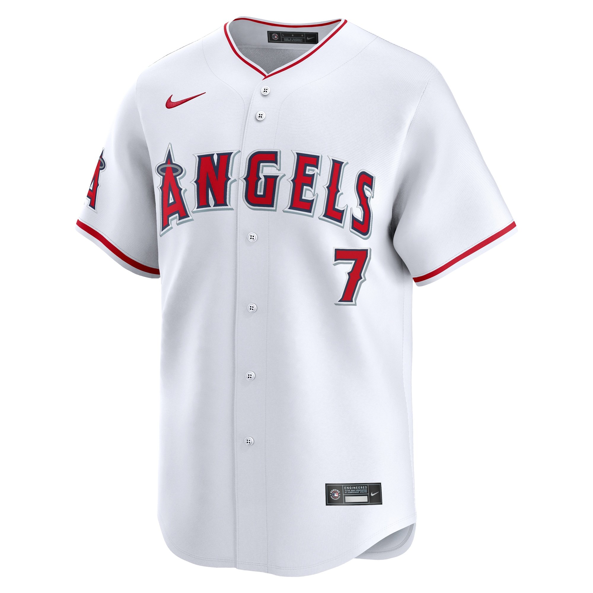 Men's Los Angeles Angels Jo Adell  White Home Limited Player Jersey