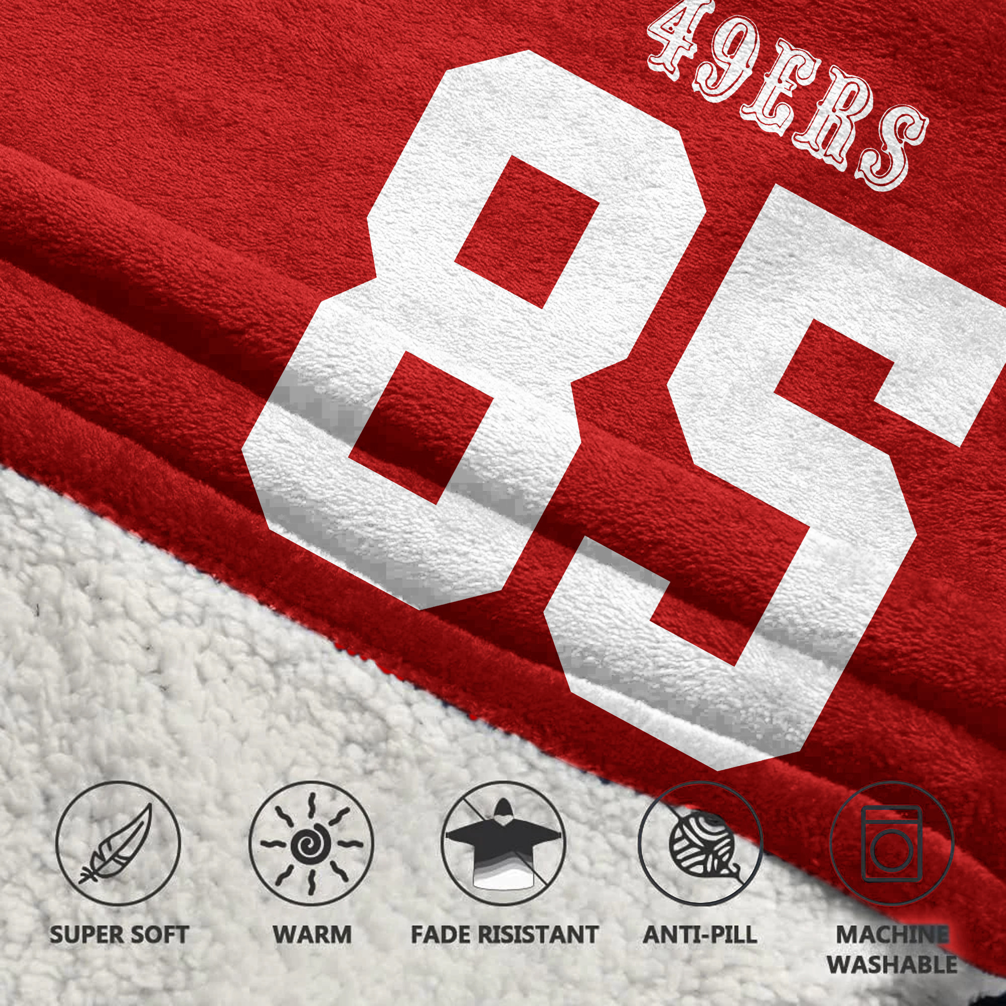 Adult 85 San Francisco 49ers Football Unisex Blanket Hoodie