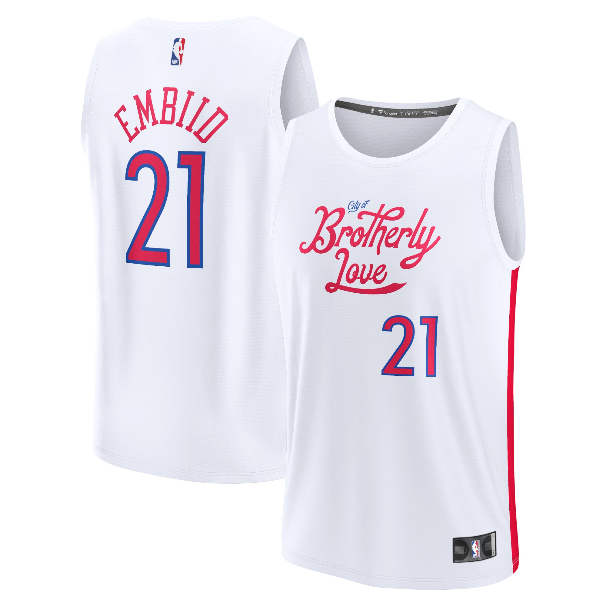 Joel Embiid Philadelphia 76ers  2022/23 Fastbreak Jersey - City Edition - White