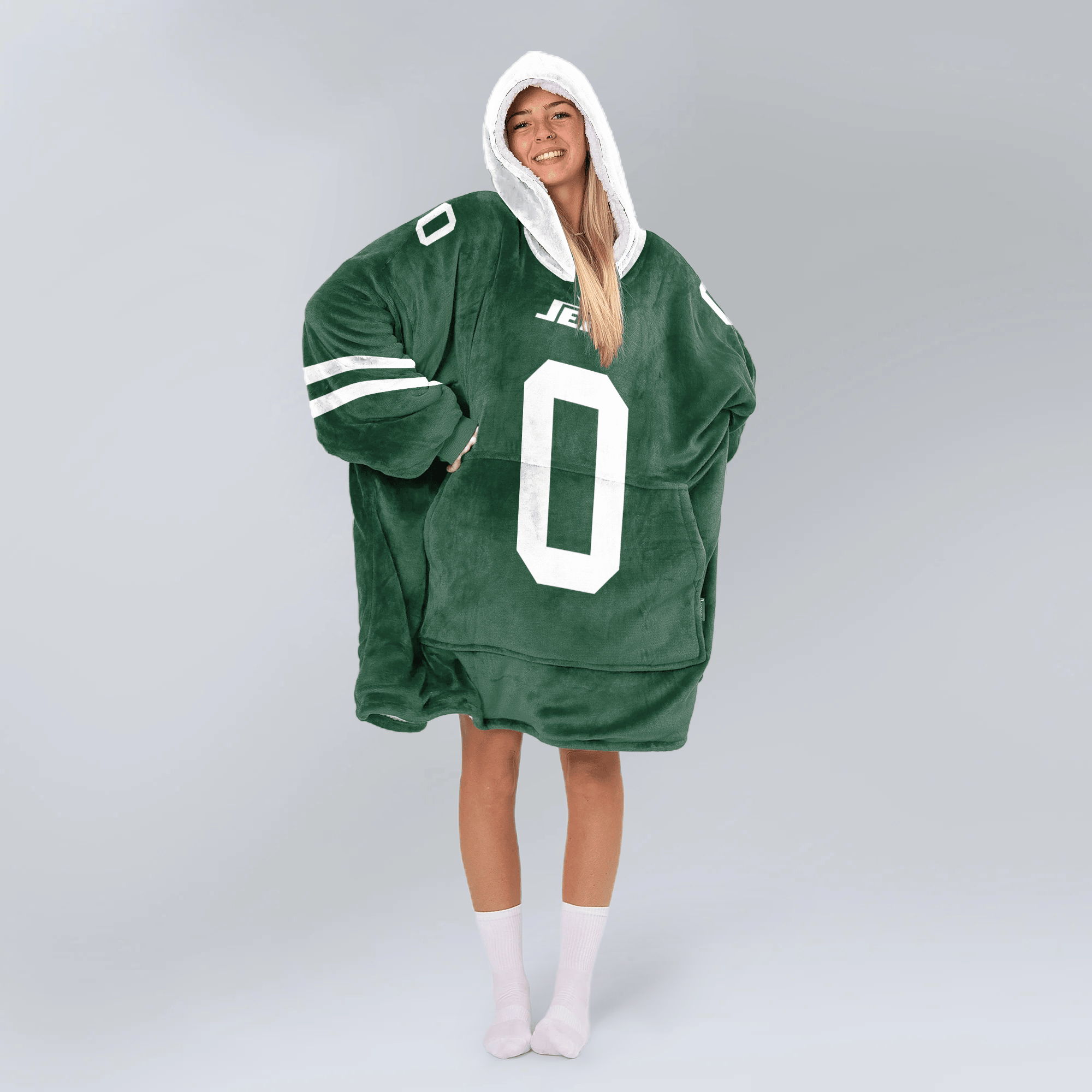 Adult B.A 0 New York J Football Unisex Blanket Hoodie