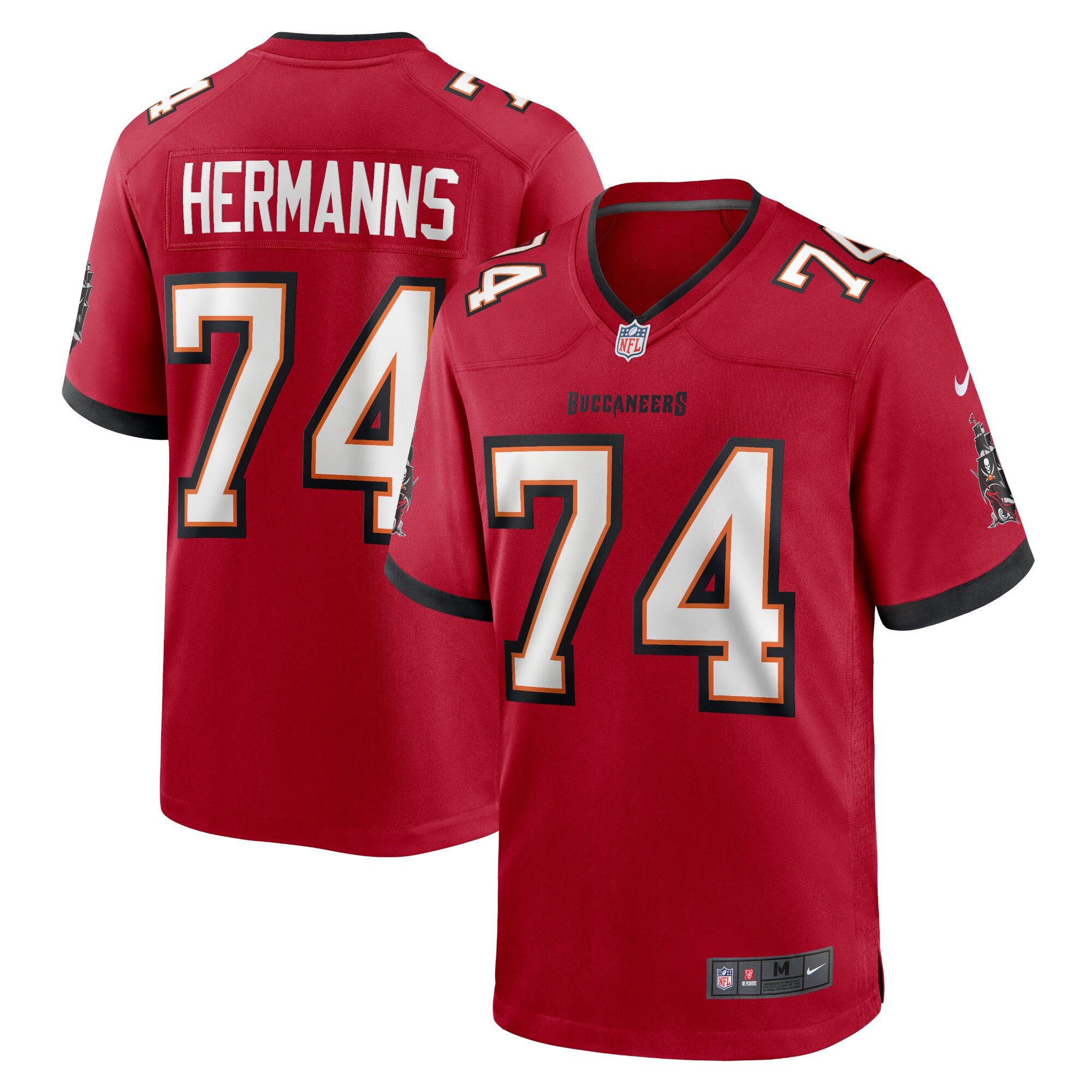 Grant Hermanns Tampa Bay Buccaneers  Home Game Player Jersey - Red