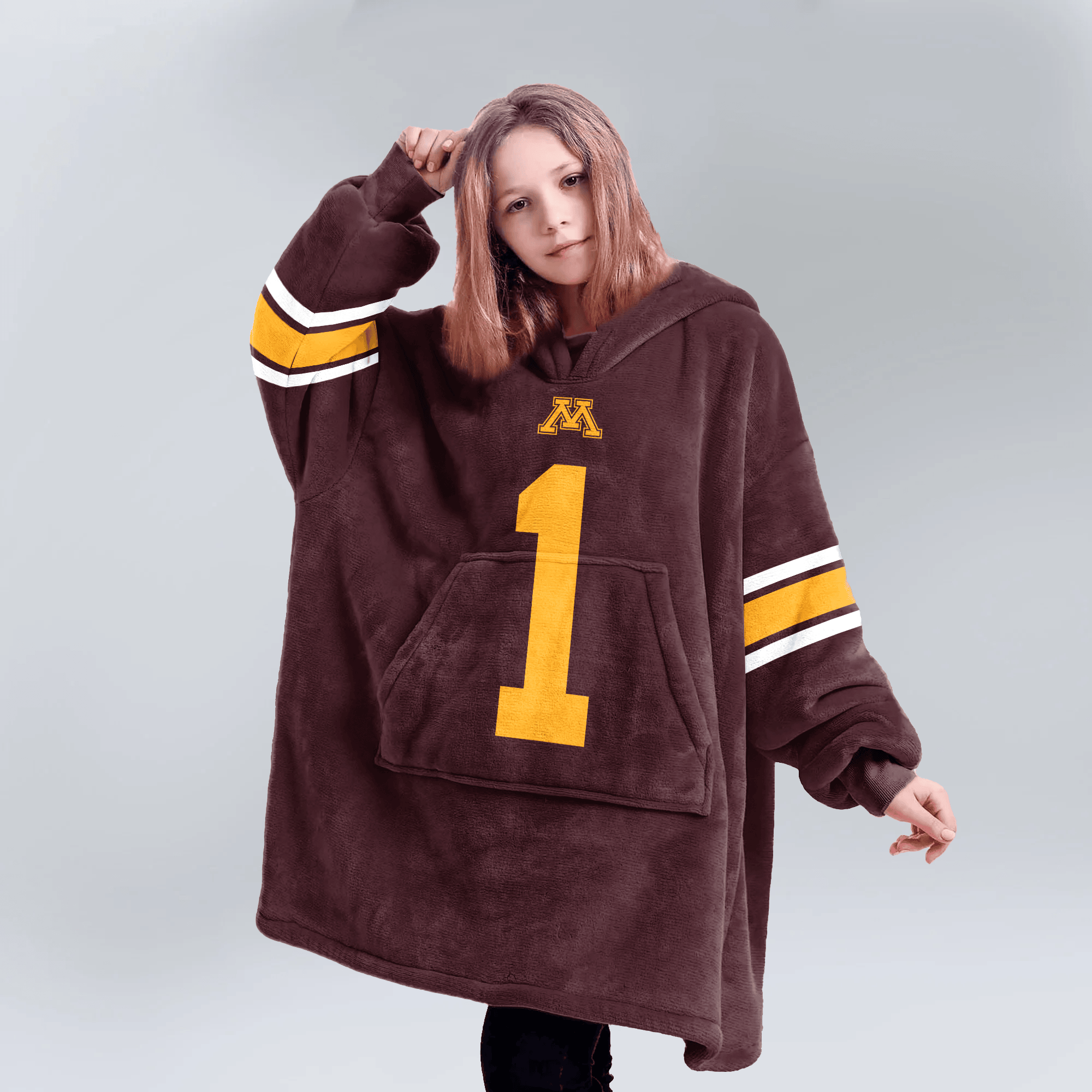 Kid #1 Minnesota Football Unisex Blanket Hoodie