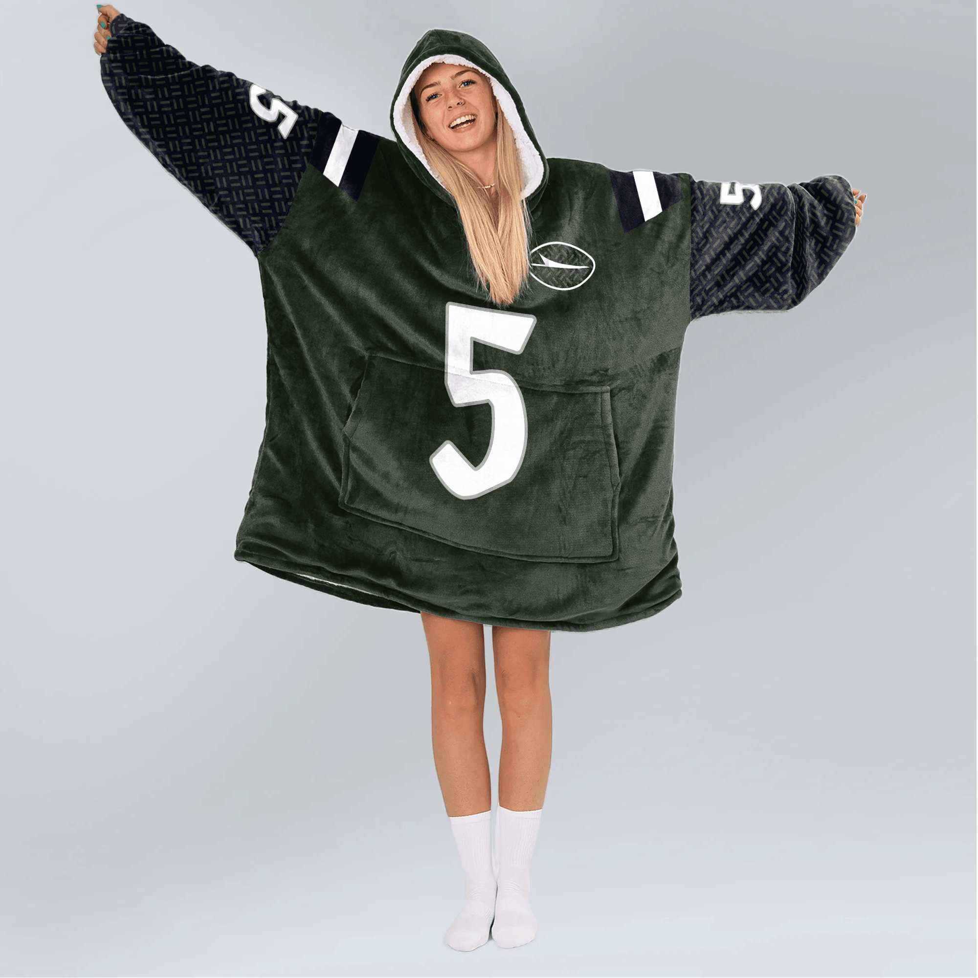 Adult G.W 5 New York J Football Unisex Blanket Hoodie