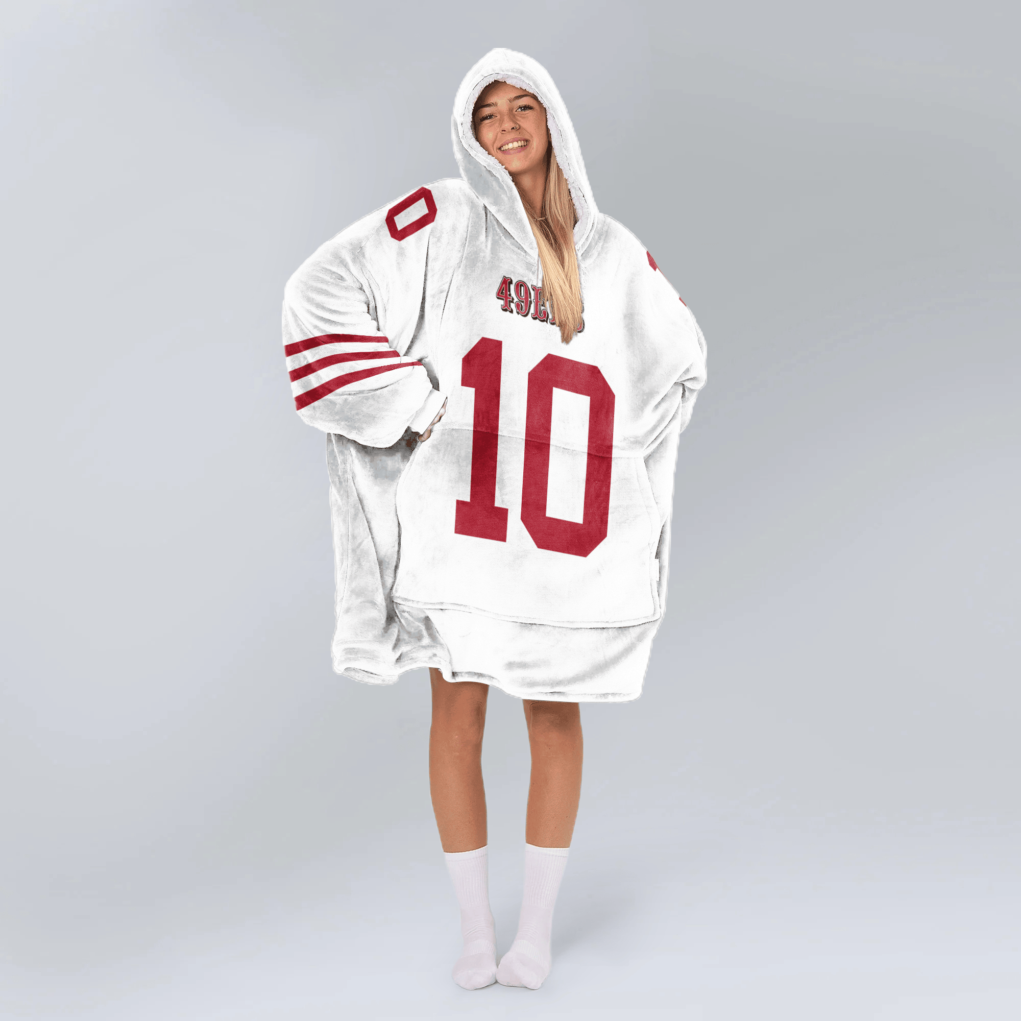 M.J 10 San Francisco 49ers Football Unisex Blanket Hoodie