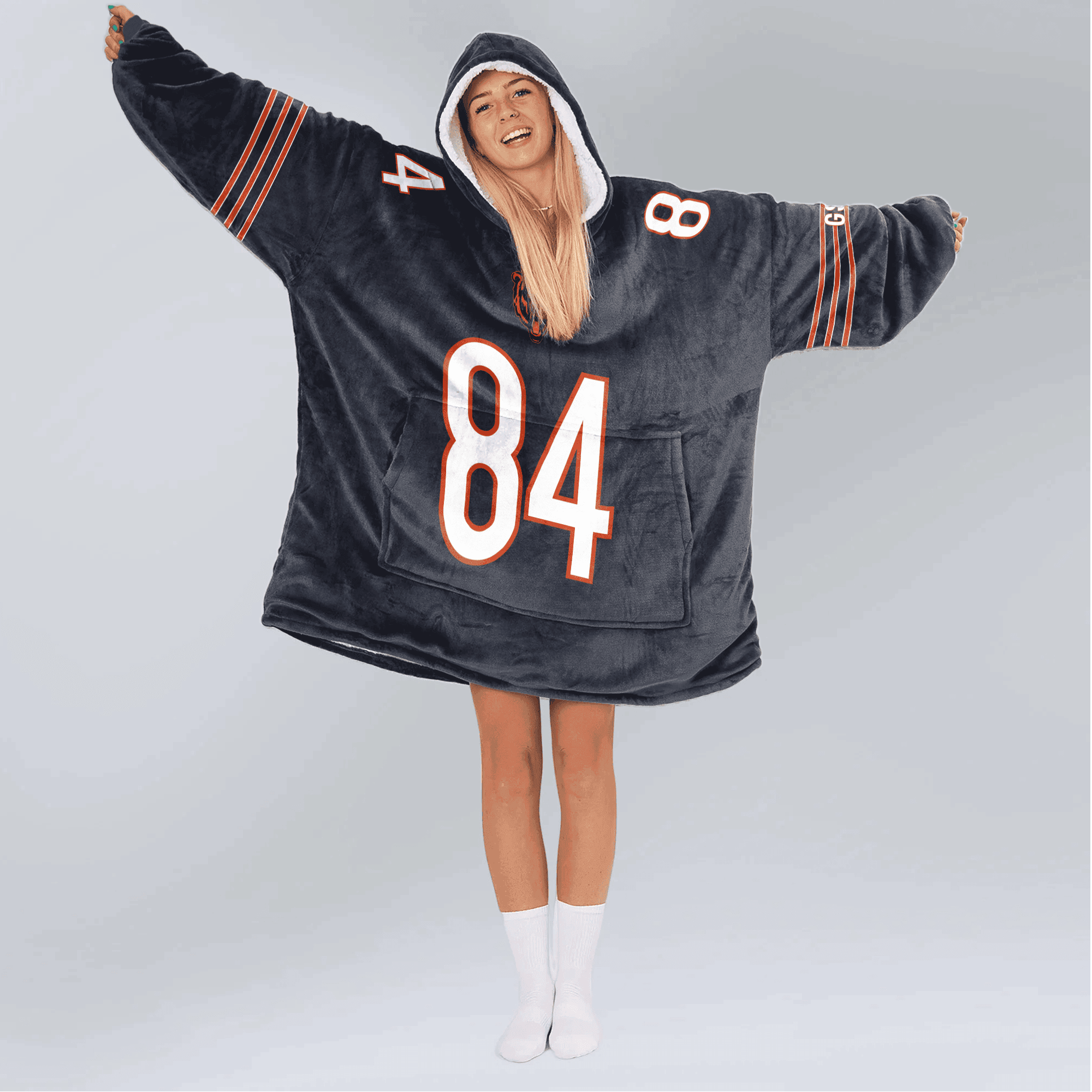 Adult 84 Chicago Football Unisex Blanket Hoodie