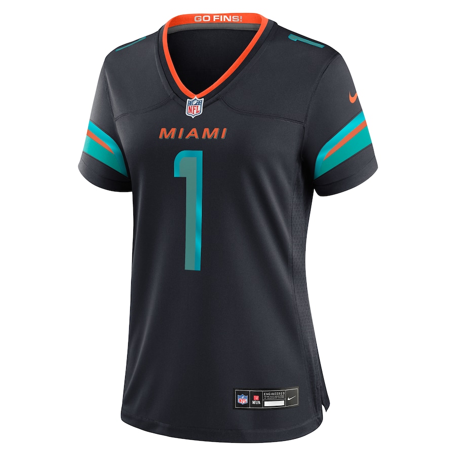 Tua Tagovailoa #1 Miami Dolphins Women's 2025 Rivalries Collection Game Jersey - Pitch Blue