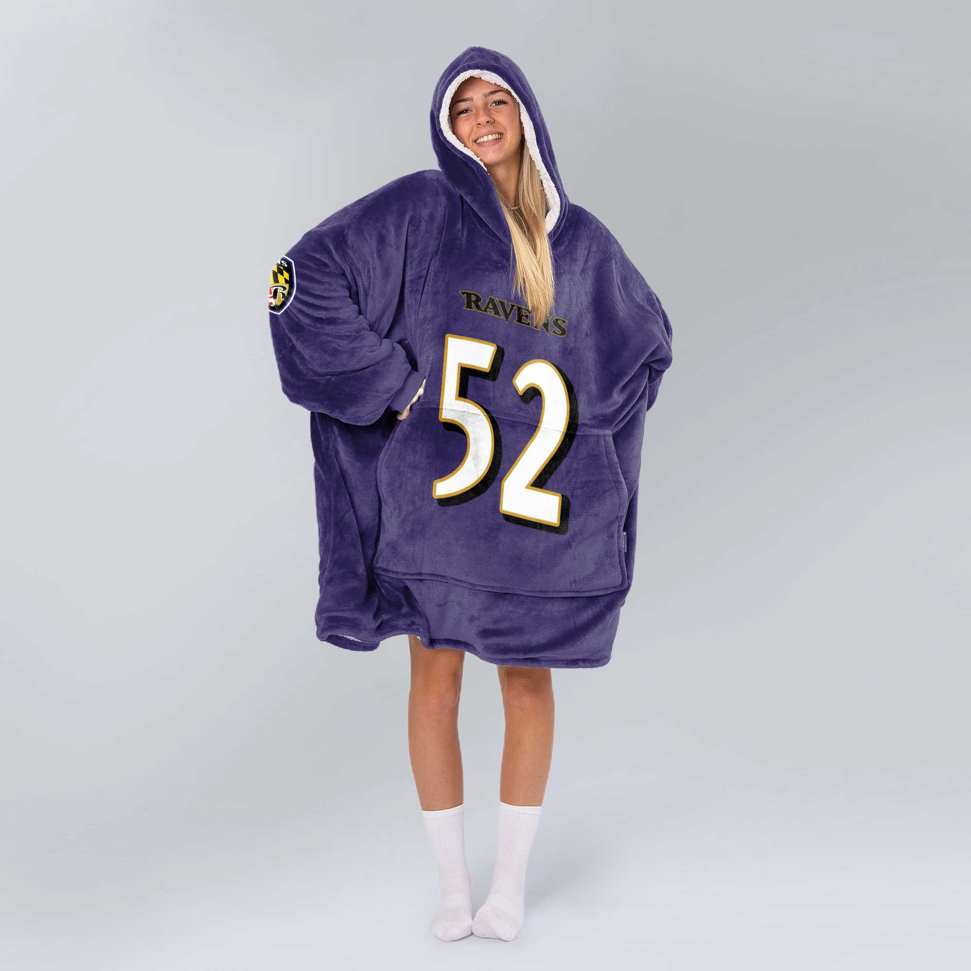 Adult 52 Baltimore Football Unisex Blanket Hoodie