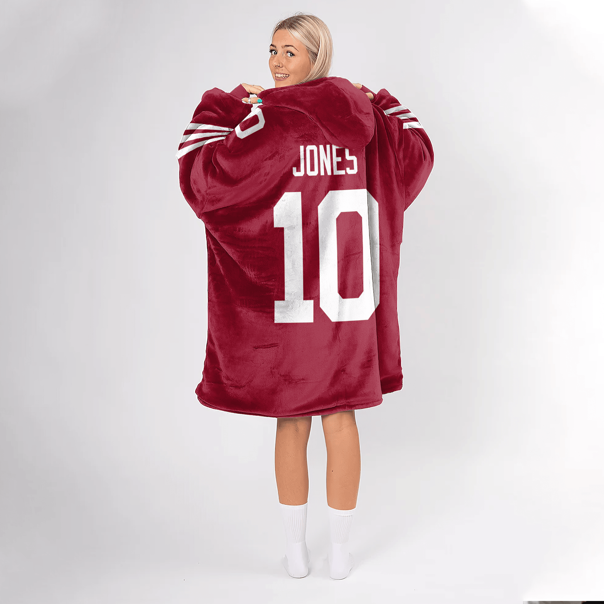 Adult M.J 10 San Francisco 49ers Football Unisex Blanket Hoodie