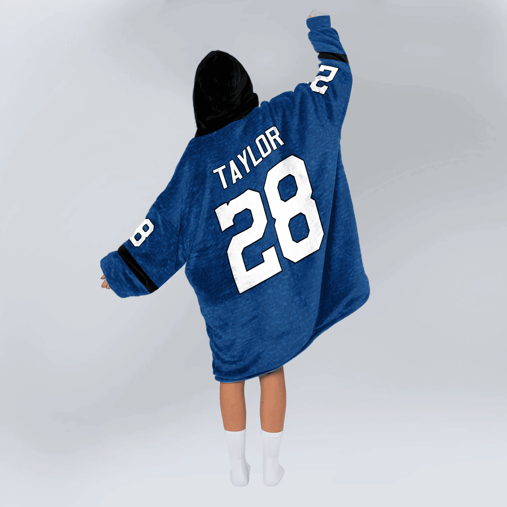 Adult 28 Indianapolis Football Unisex Blanket Hoodie