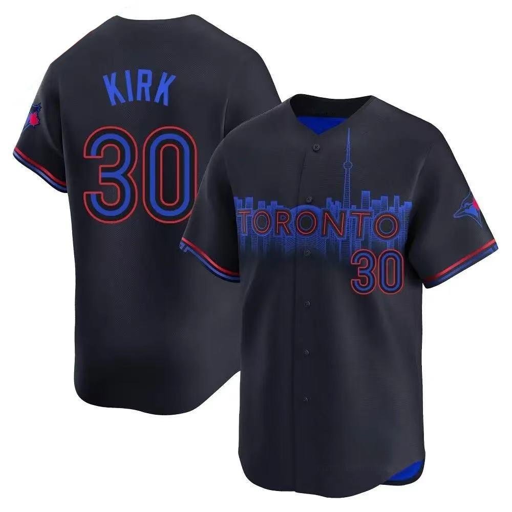 Men's #30 Alejandro Kirk Toronto Blue Jays  2025 City Connect Navy Jersey
