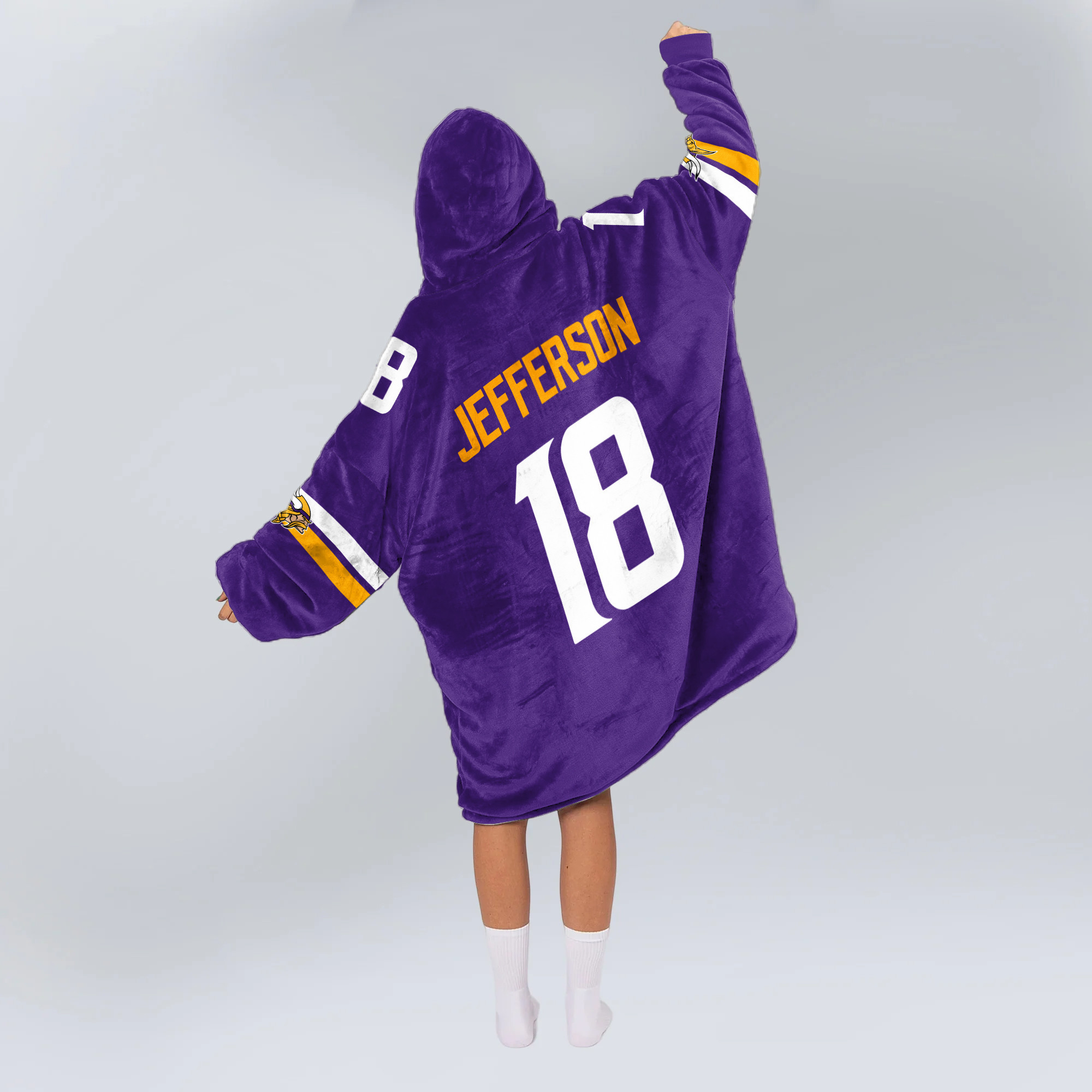 Adult JJ 18 Minnesota Football Unisex Blanket Hoodie