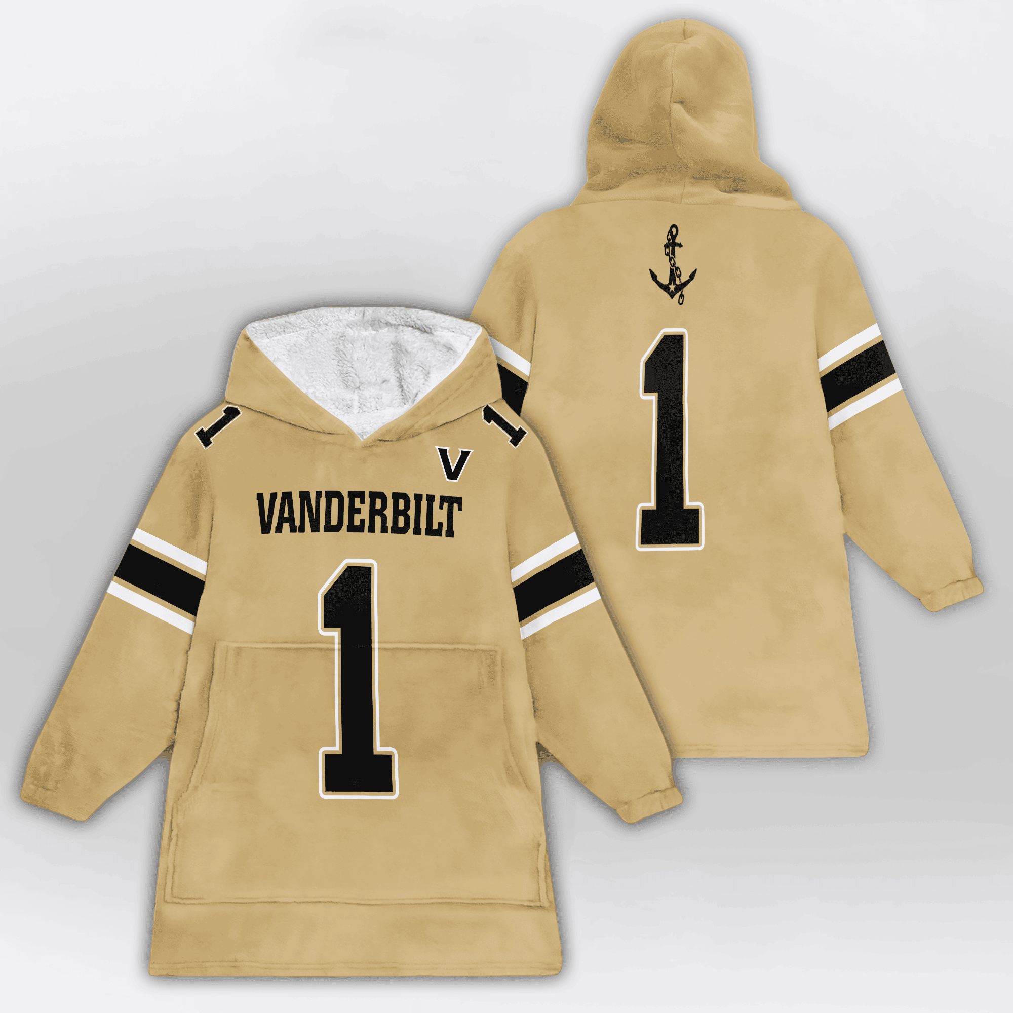 Kid 1 Vanderbilt Football Unisex Blanket Hoodie