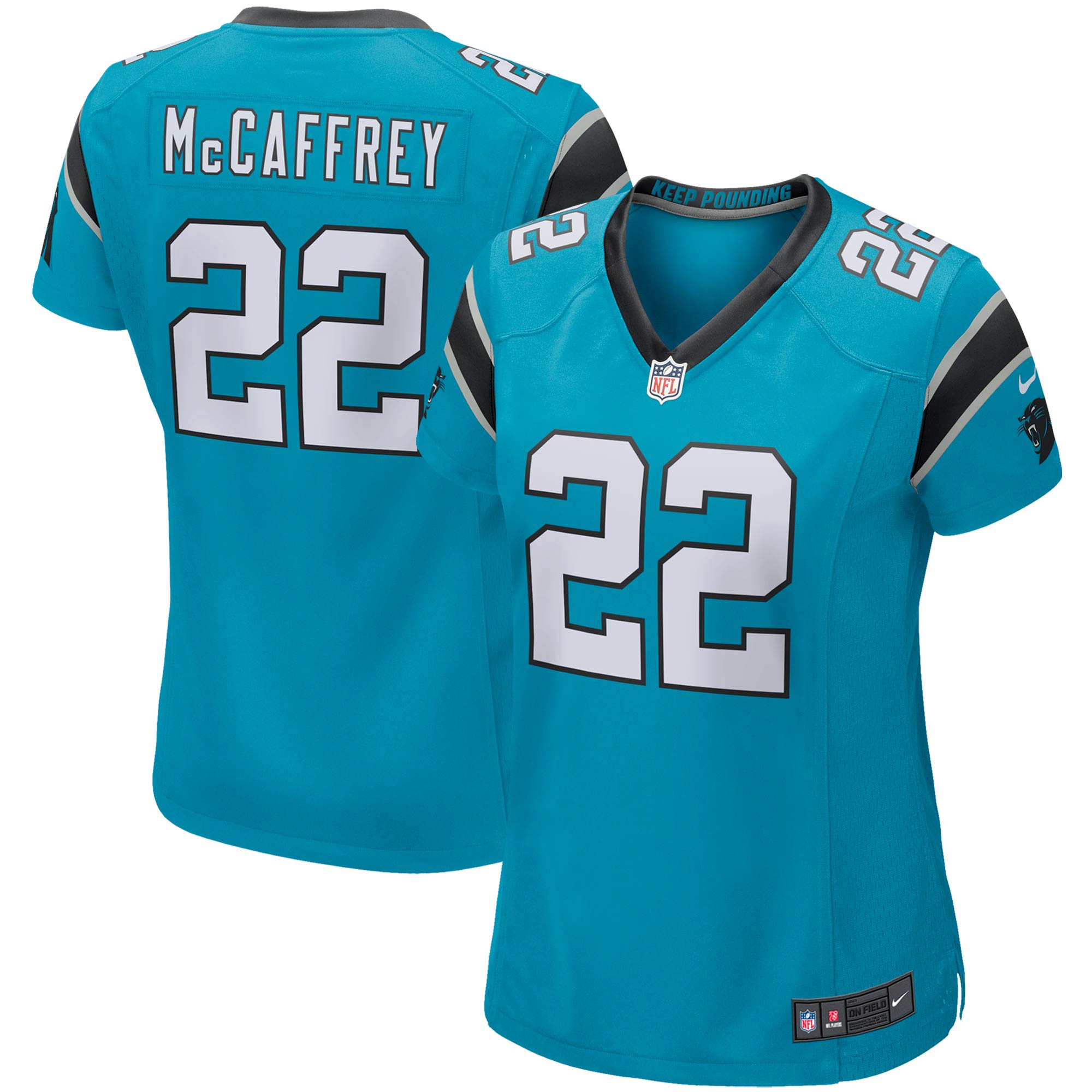 Christian McCaffrey Carolina Panthers  Women's Game Jersey - Blue