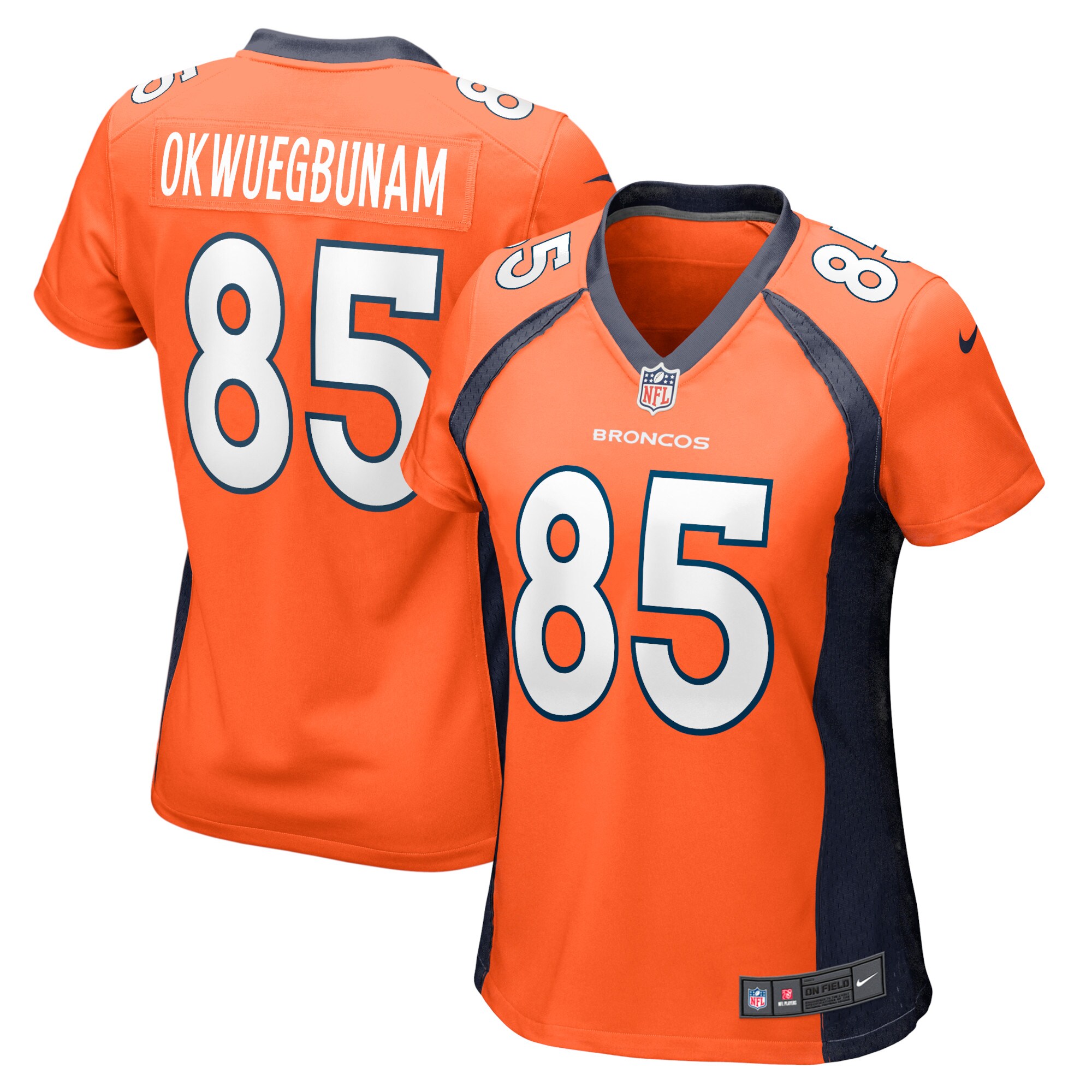 Albert Okwuegbunam Denver Broncos  Women's Game Jersey - Orange