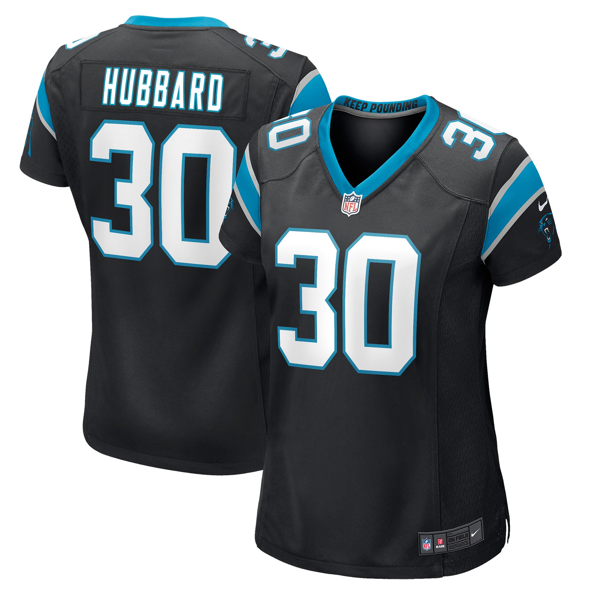 Chuba Hubbard Carolina Panthers  Women's Game Jersey - Black
