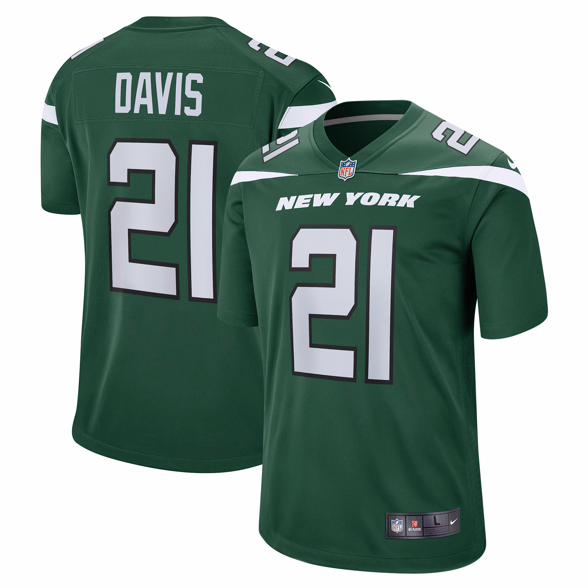 Ashtyn Davis New York Jets Game Player Jersey - Gotham Green